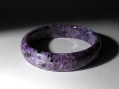 Bangle in Charoite solida pietra preziosa di alta qualità regalo di Natale amica moglie fatto a mano