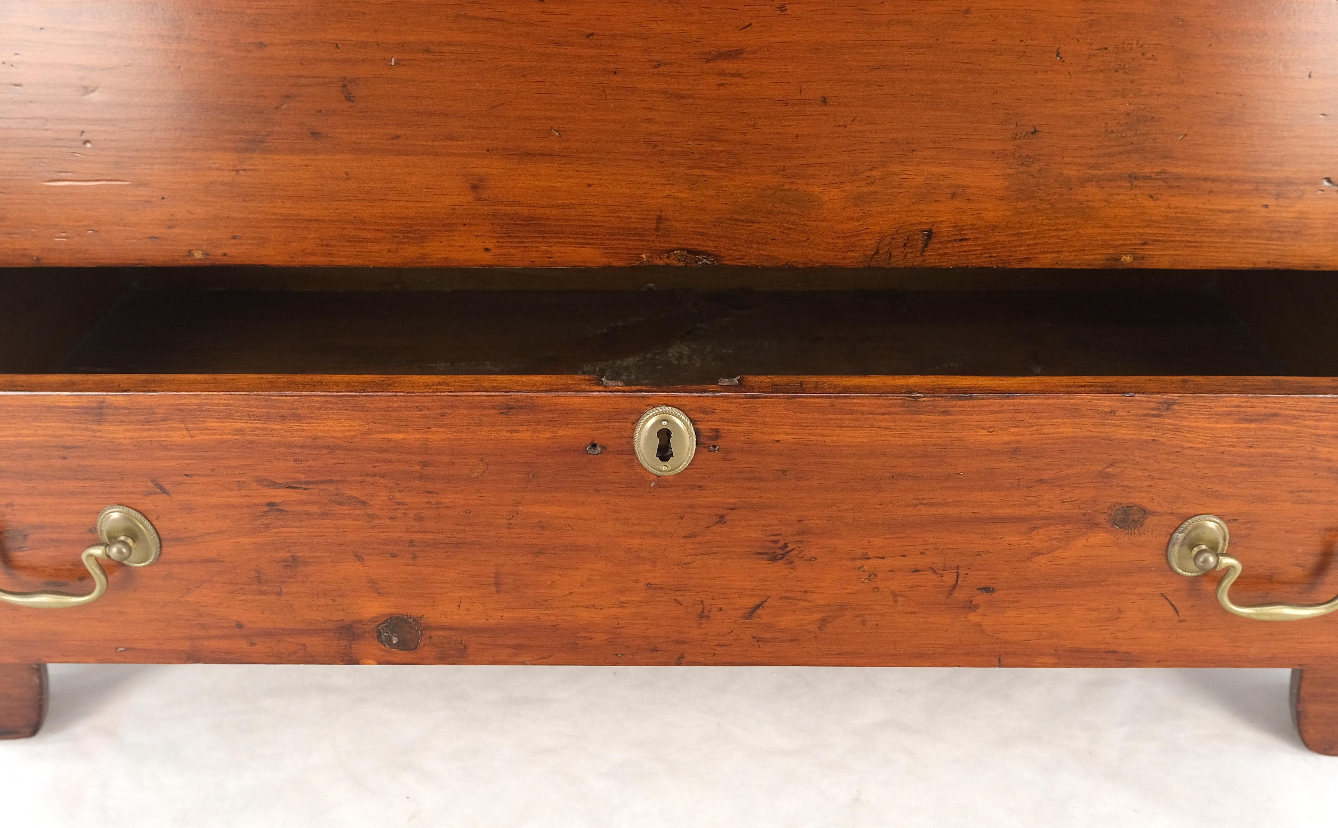 Solid Cherry Bottom Dovetails Drawer Brass Hardware Hope Chest Cabinet Patina In Good Condition For Sale In Rockaway, NJ