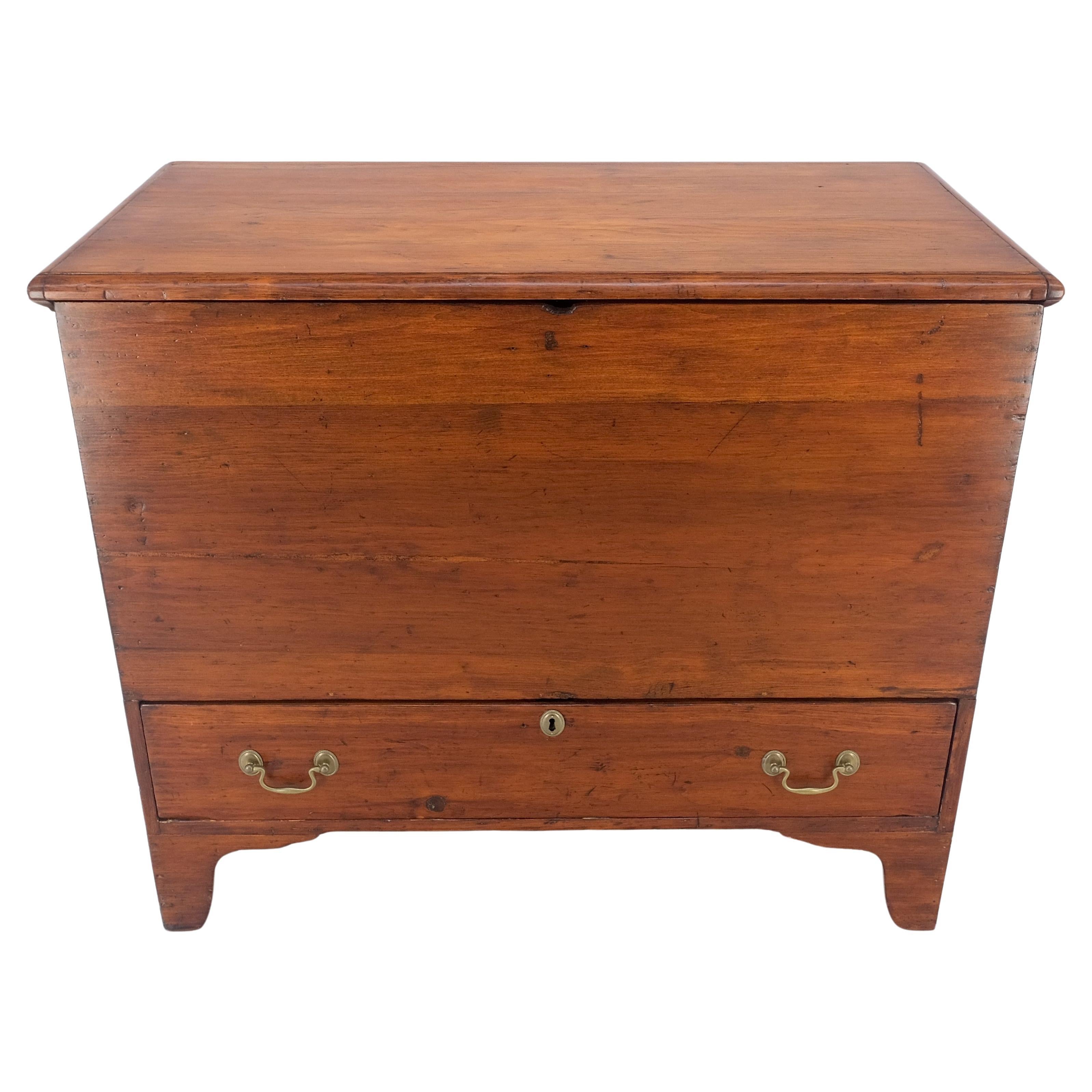 Solid Cherry Bottom Dovetails Drawer Brass Hardware Hope Chest Cabinet Patina For Sale