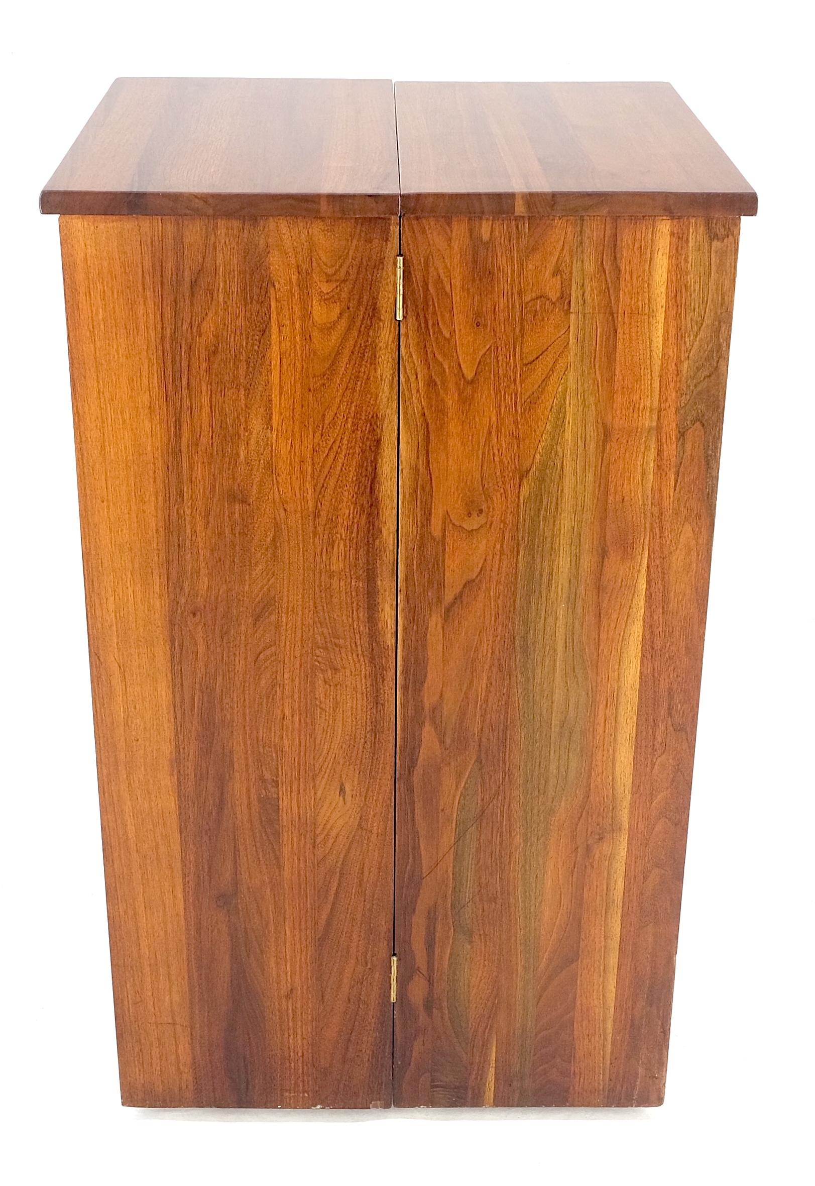 Solid Cherry & Brass Wooton Style Folding Box Shape Bar Liquor Cabinet Wheels For Sale 8