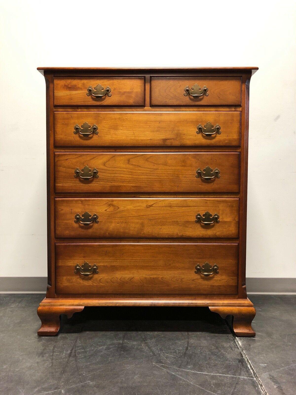 CHERRY HILL COLLECTION Cherry Chippendale Chest of Drawers w/ Fluted Columns 8