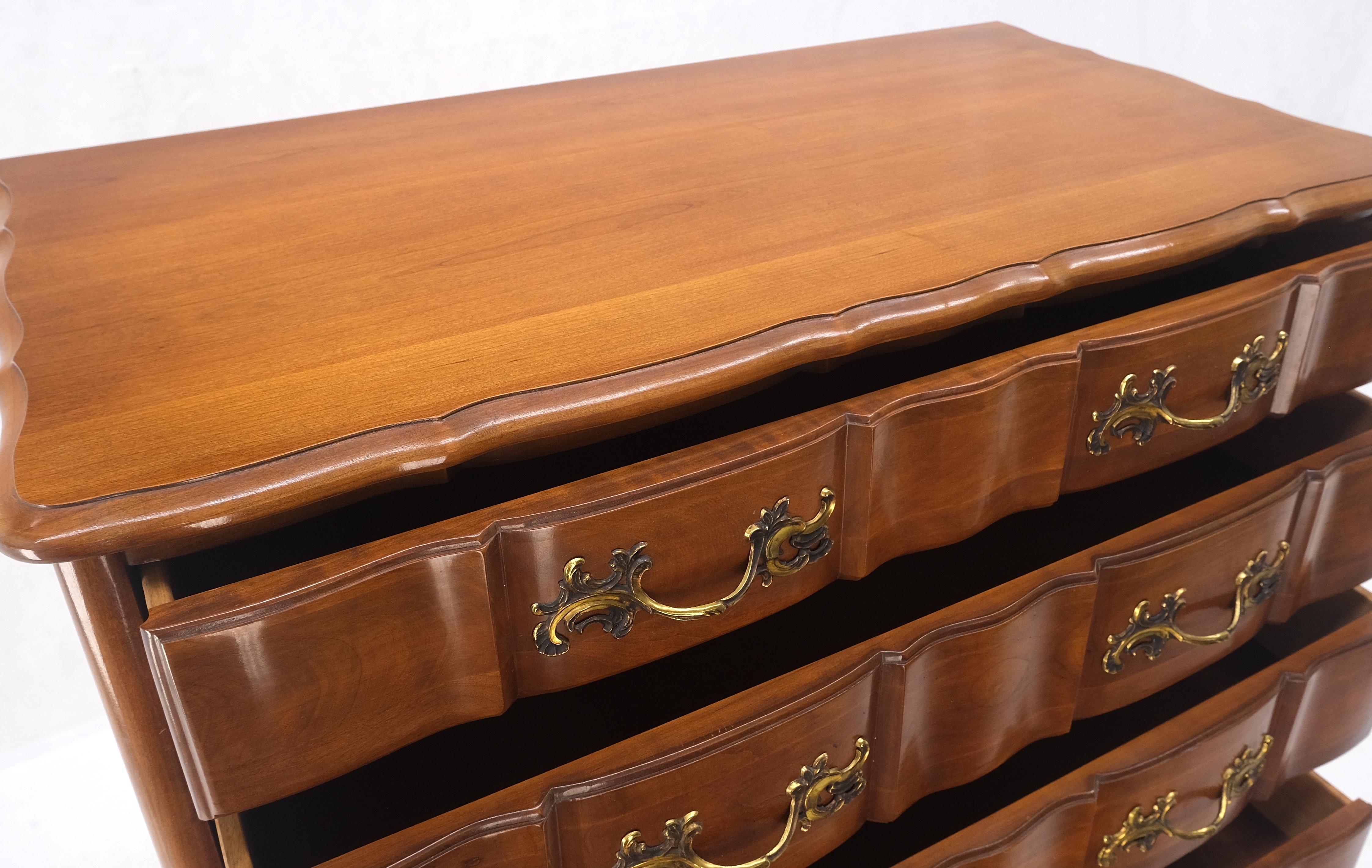 Solid Cherry Country French Brass Pulls 7 Drawers High Chest Dresser MINT!  For Sale 2