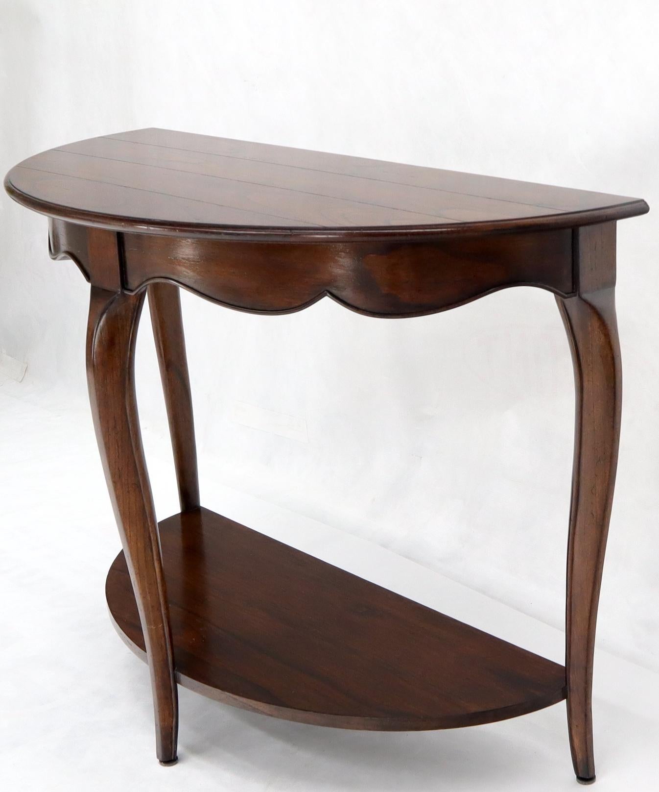 Solid Cherry Demilune Console Table by Baker In Excellent Condition For Sale In Rockaway, NJ