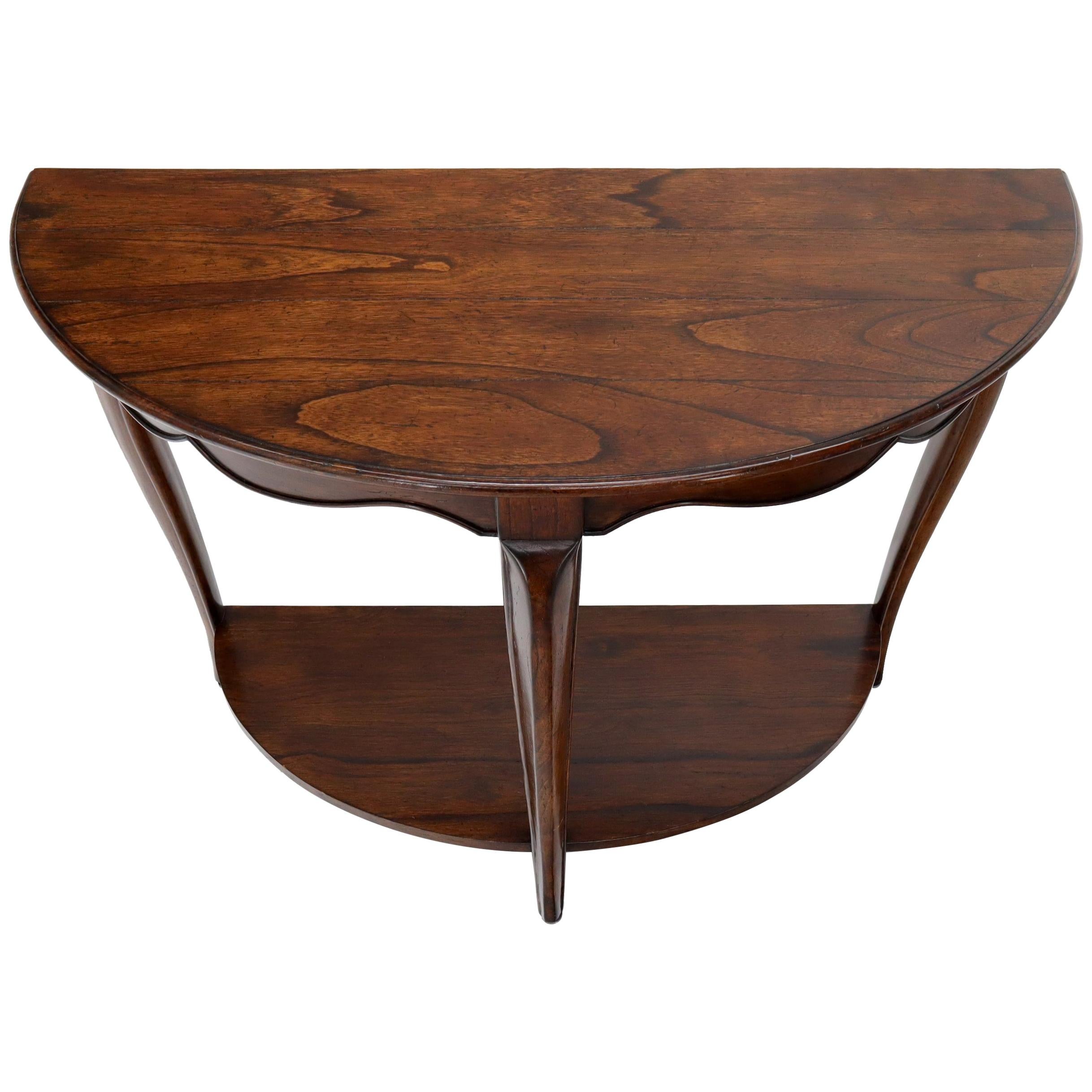 Solid Cherry Demilune Console Table by Baker