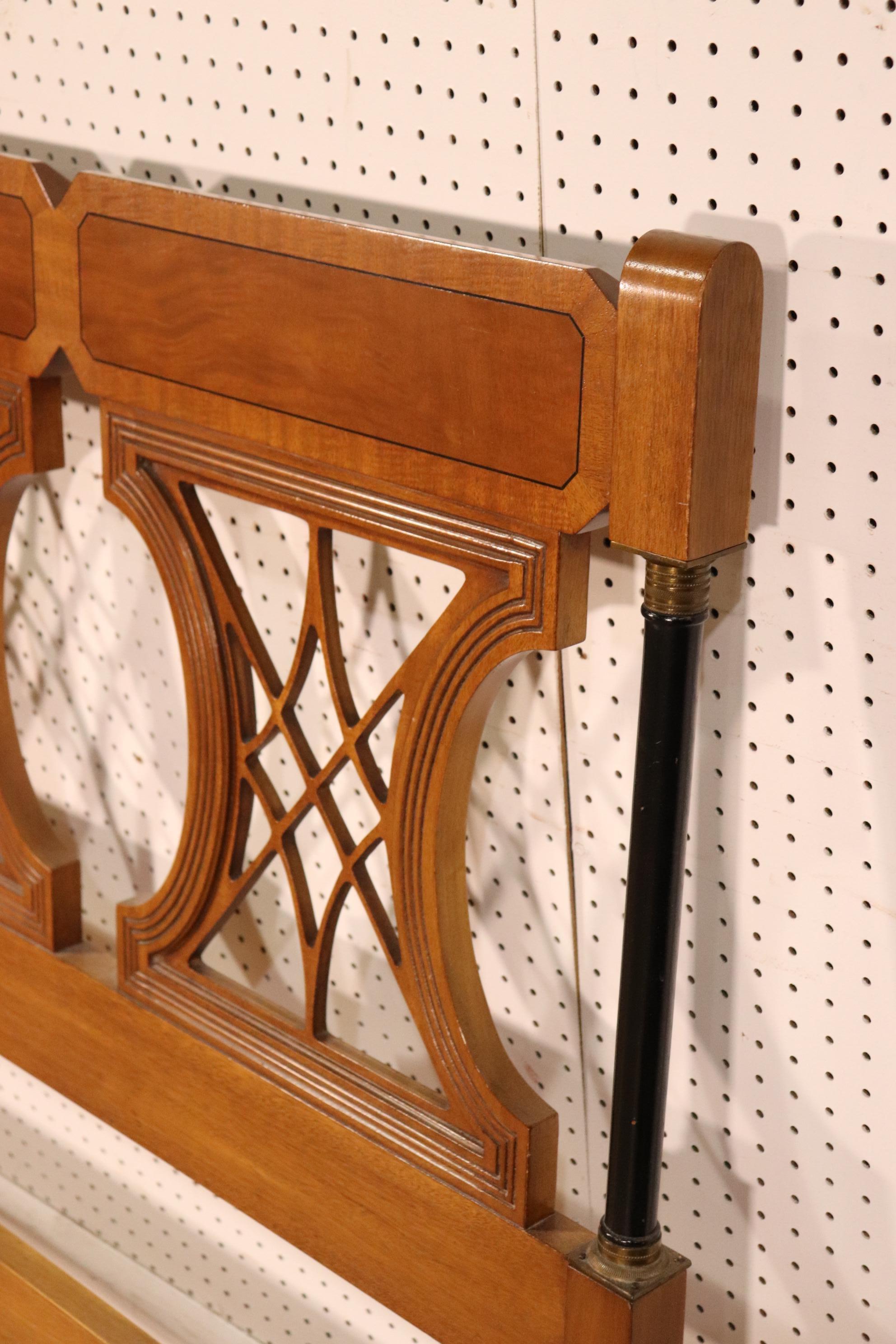 Mid-20th Century Solid Cherry Ebonized French Empire Style King Size Headboard, Circa 1950