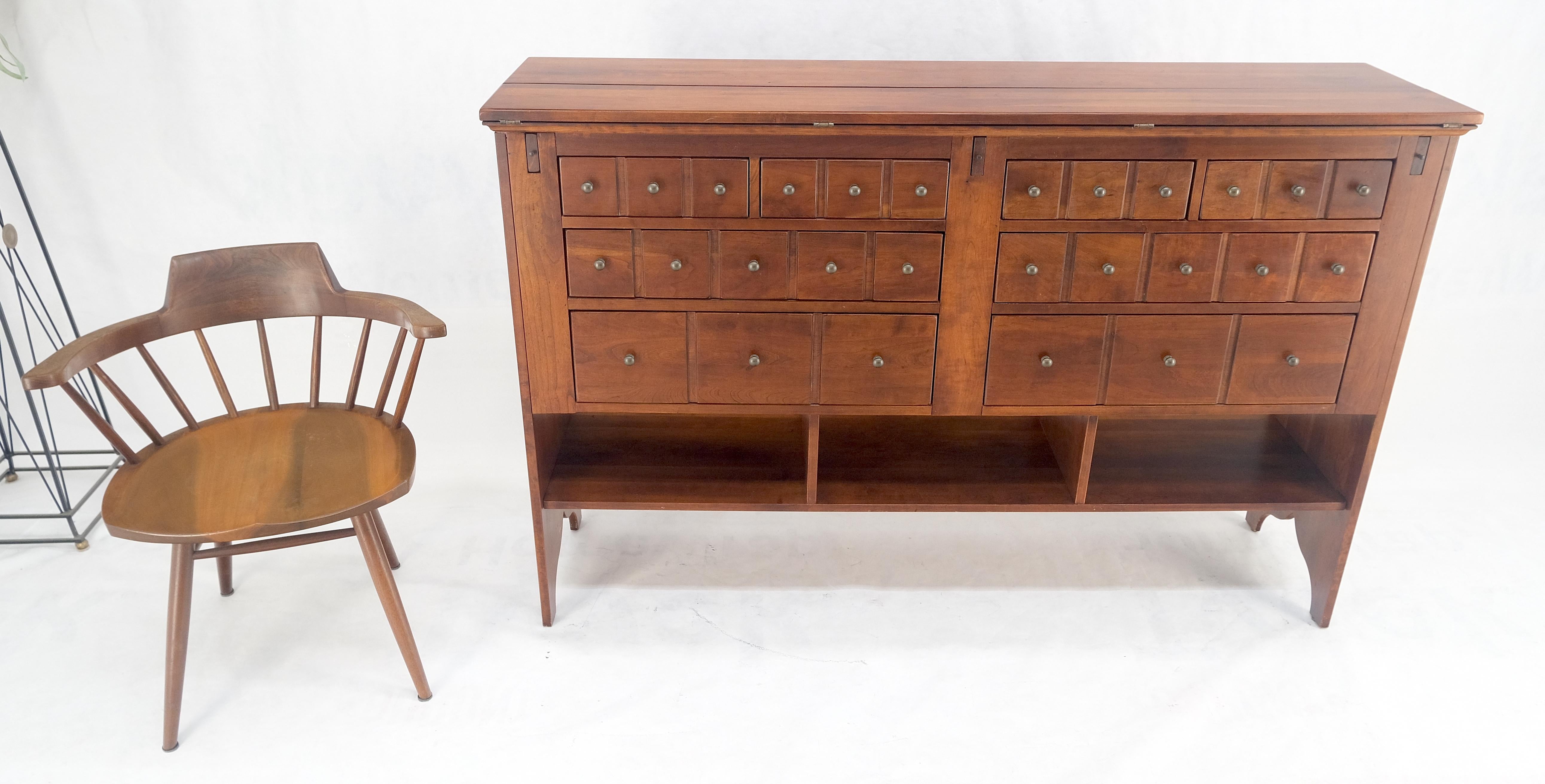 Solid Cherry Flip Top Table Apothecary Cabinet Console Credenza Sideboard MINT 3