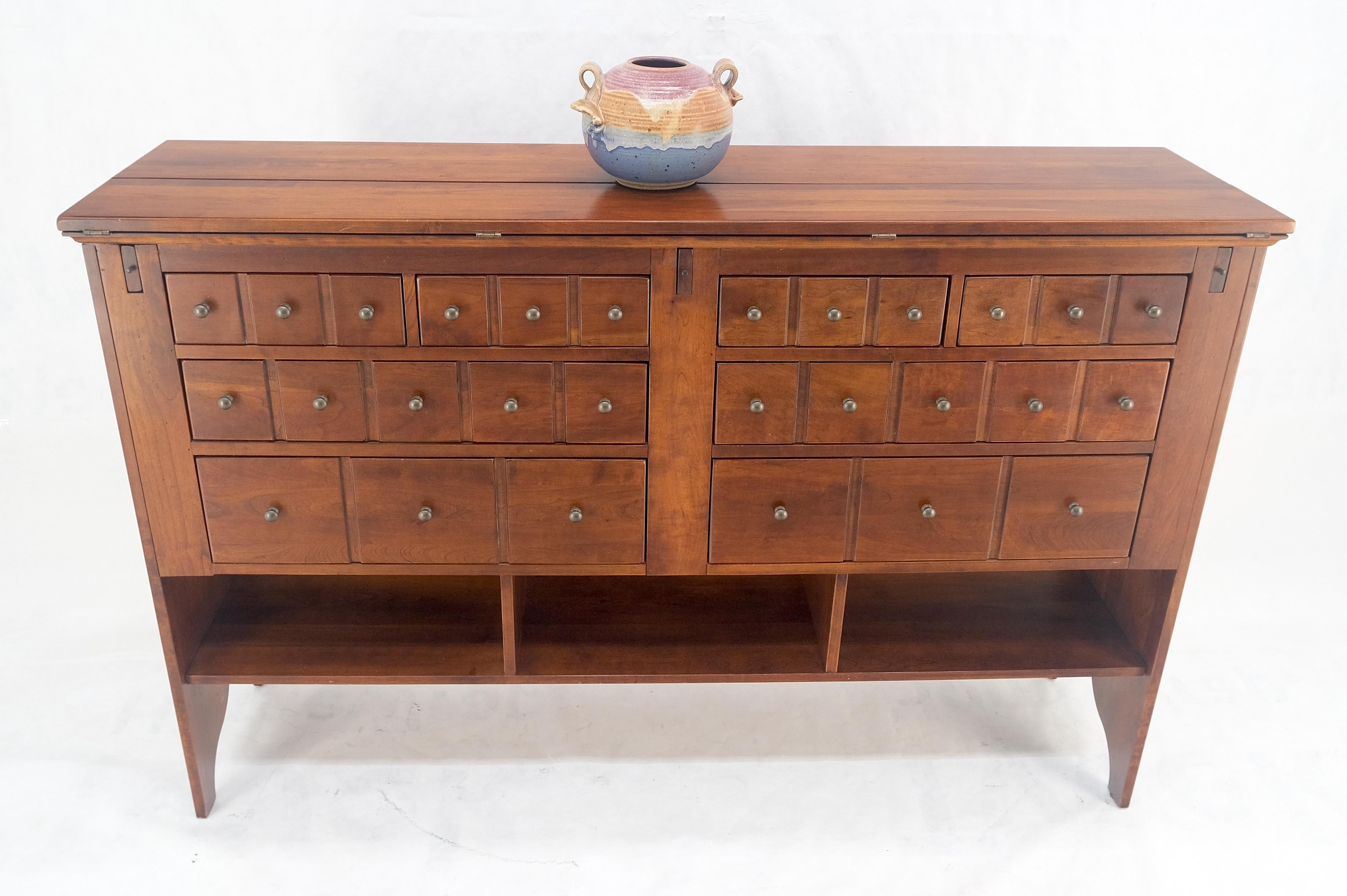Solid Cherry Flip Top Table Apothecary Cabinet Console Credenza Sideboard MINT 4