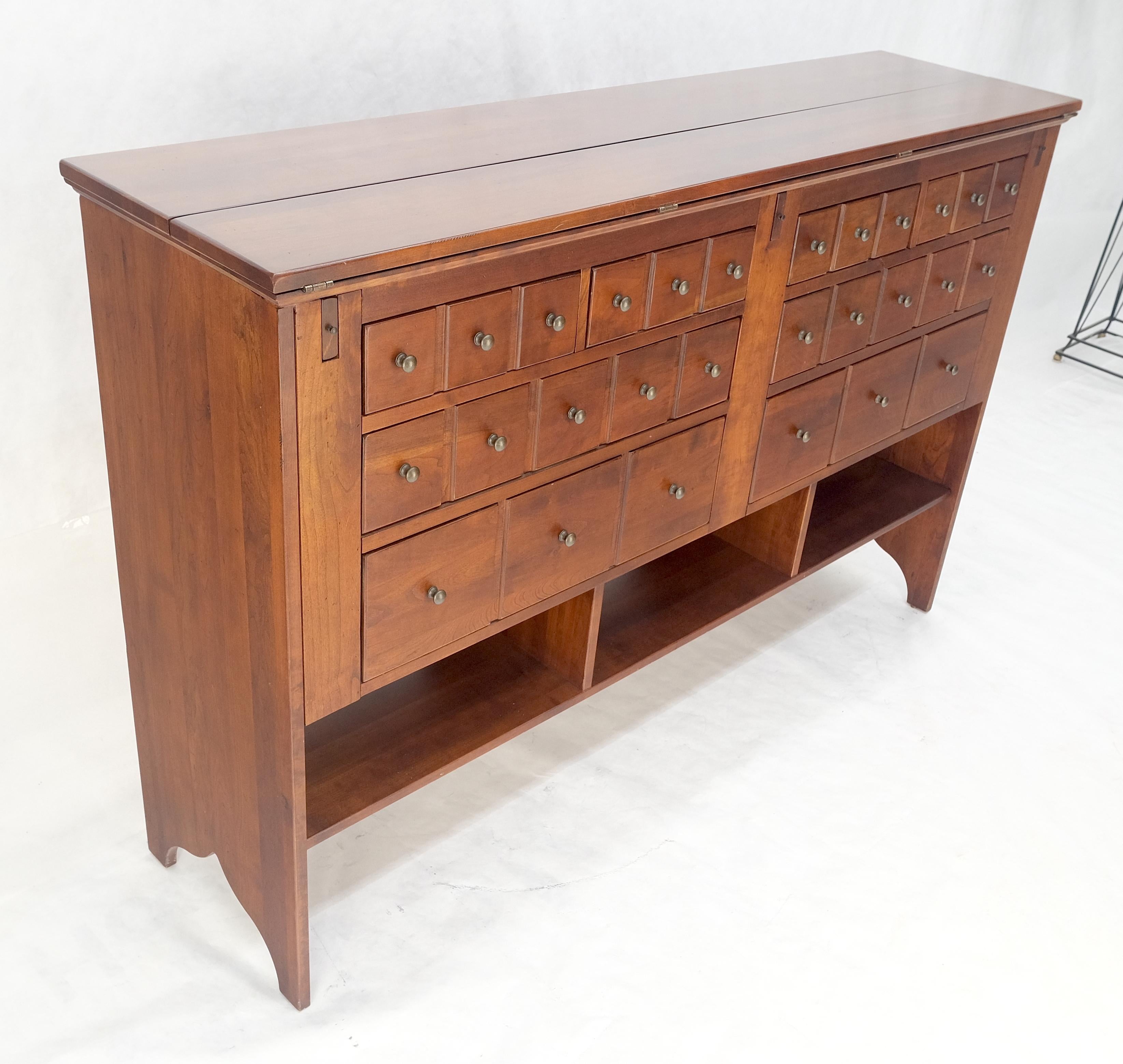 Solid Cherry Flip Top Table Apothecary Cabinet Console Credenza Sideboard MINT 6