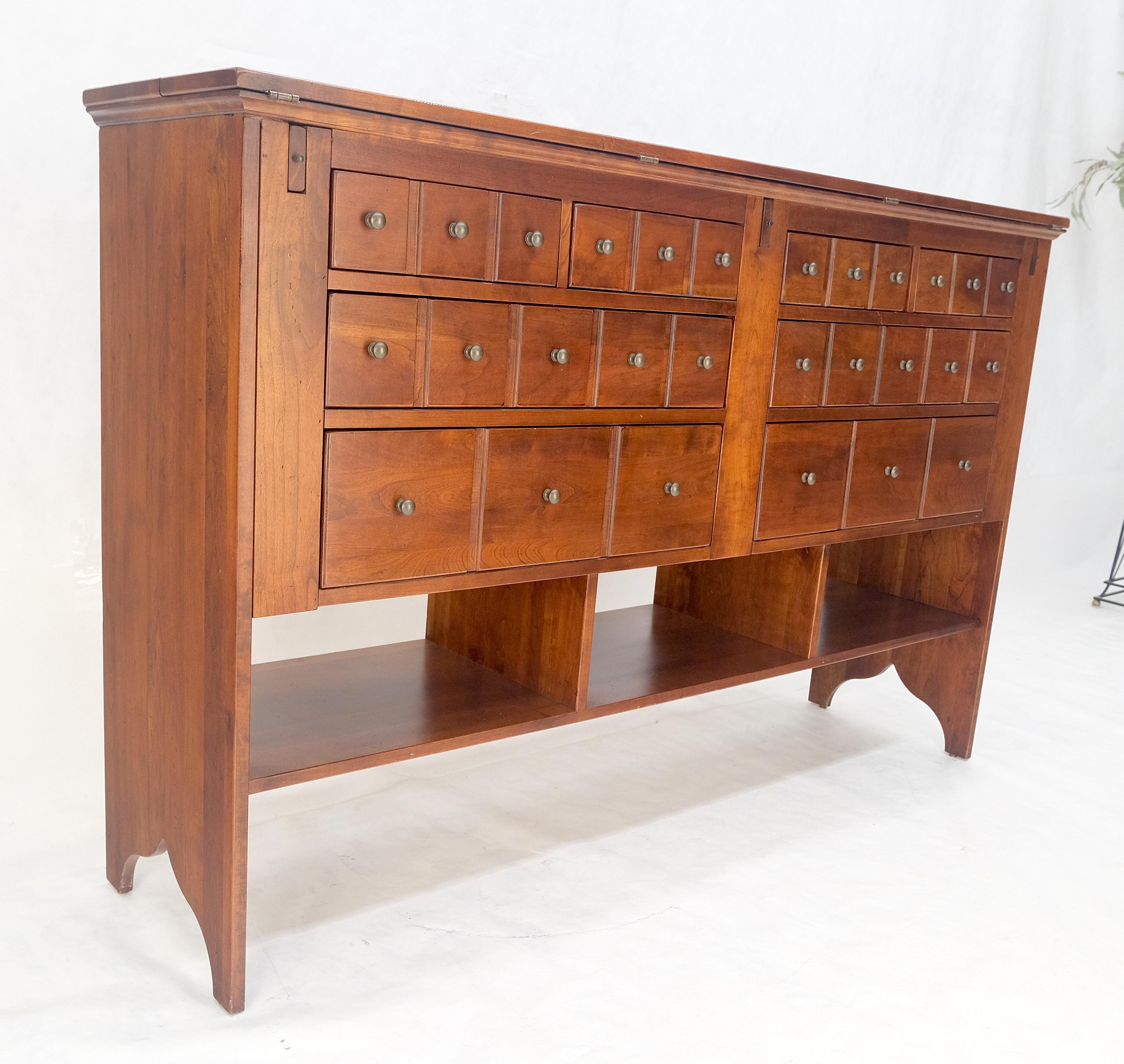 Solid Cherry Flip Top Table Apothecary Cabinet Console Credenza Sideboard MINT 7