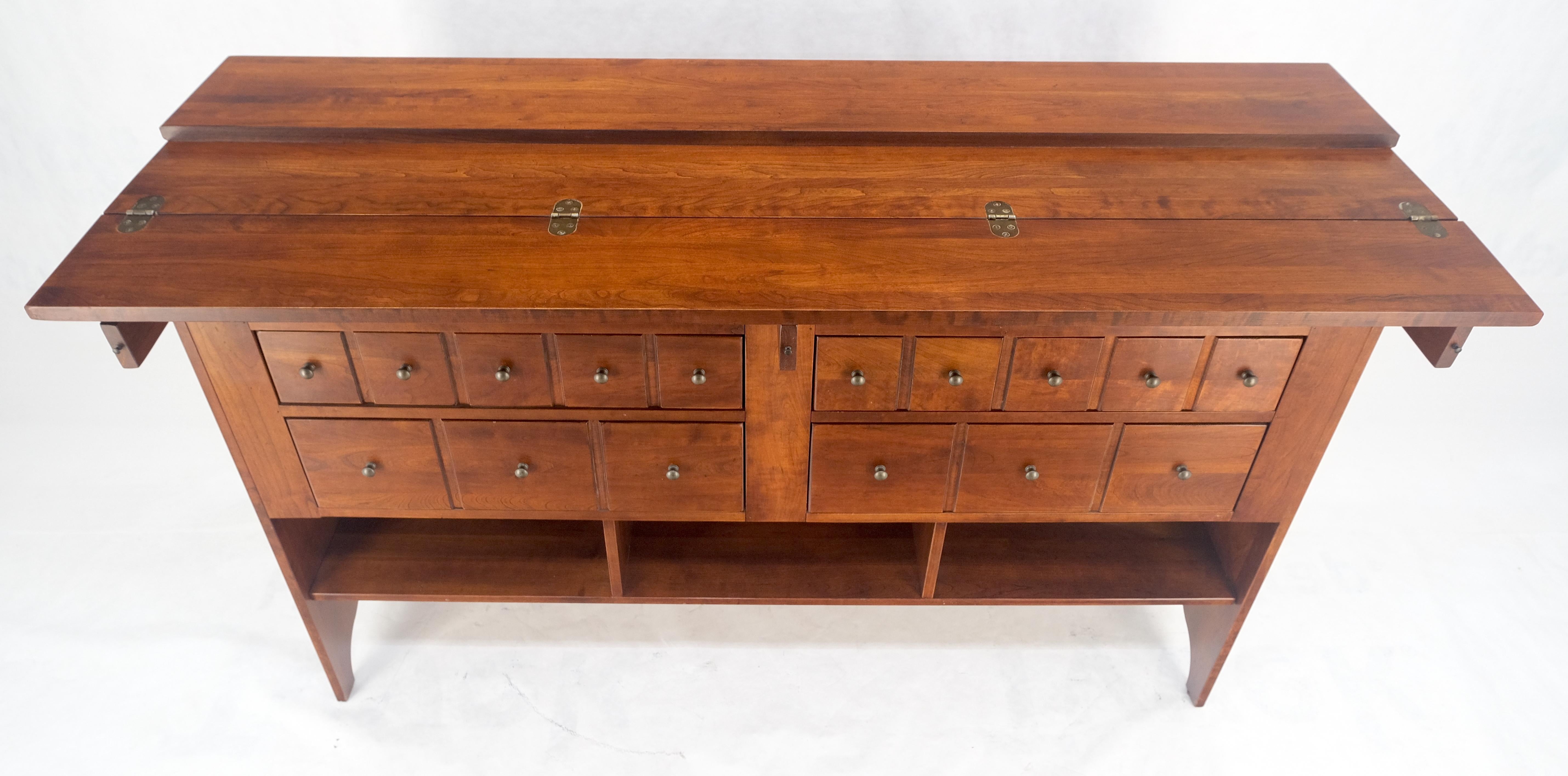 Arts and Crafts Solid Cherry Flip Top Table Apothecary Cabinet Console Credenza Sideboard MINT