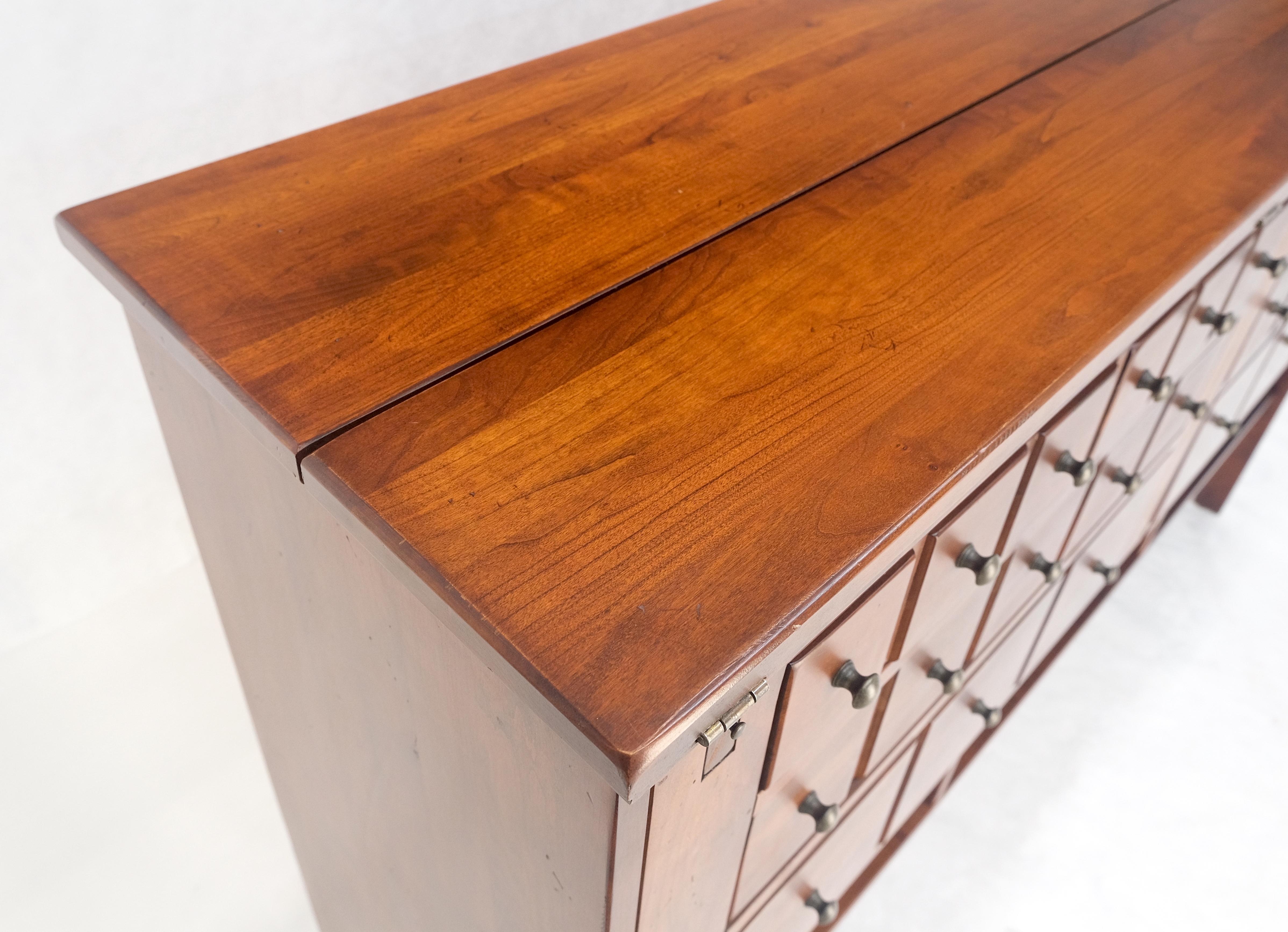 Lacquered Solid Cherry Flip Top Table Apothecary Cabinet Console Credenza Sideboard MINT