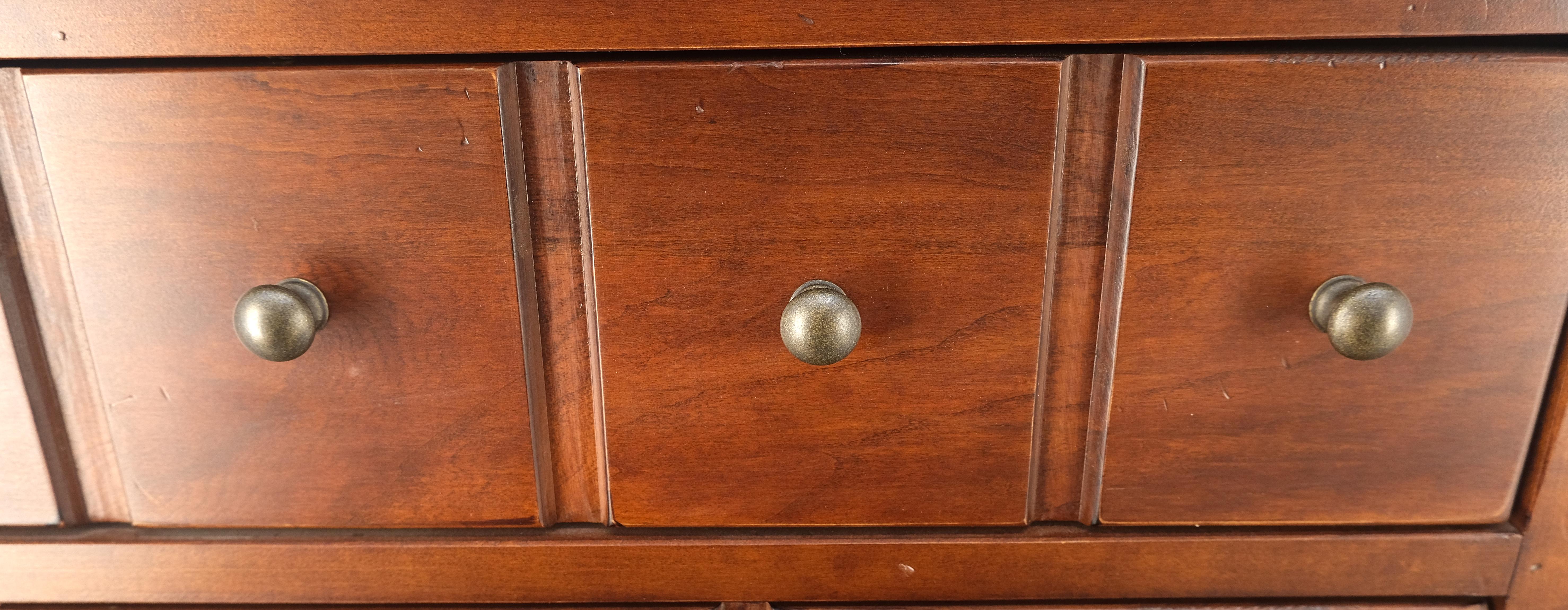 20th Century Solid Cherry Flip Top Table Apothecary Cabinet Console Credenza Sideboard MINT
