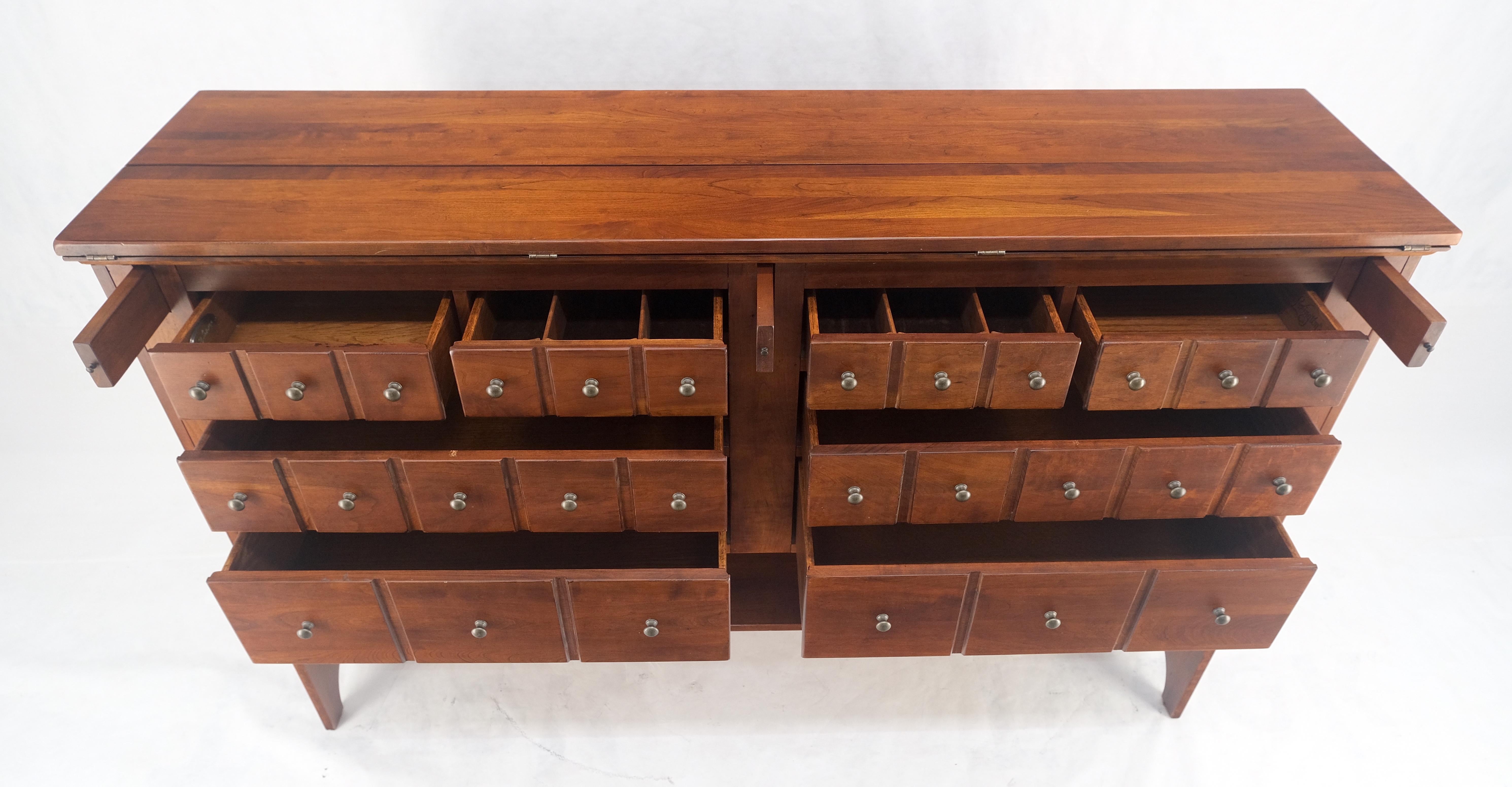 Solid Cherry Flip Top Table Apothecary Cabinet Console Credenza Sideboard MINT 1