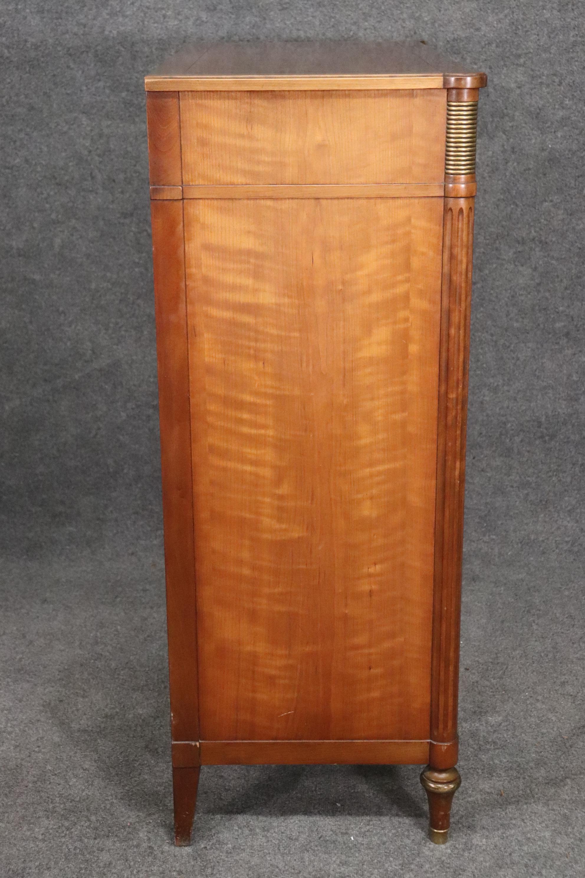 Mid-20th Century Solid Cherry Kindel Belvedere Dresser Tall Chest with Tambor Doors