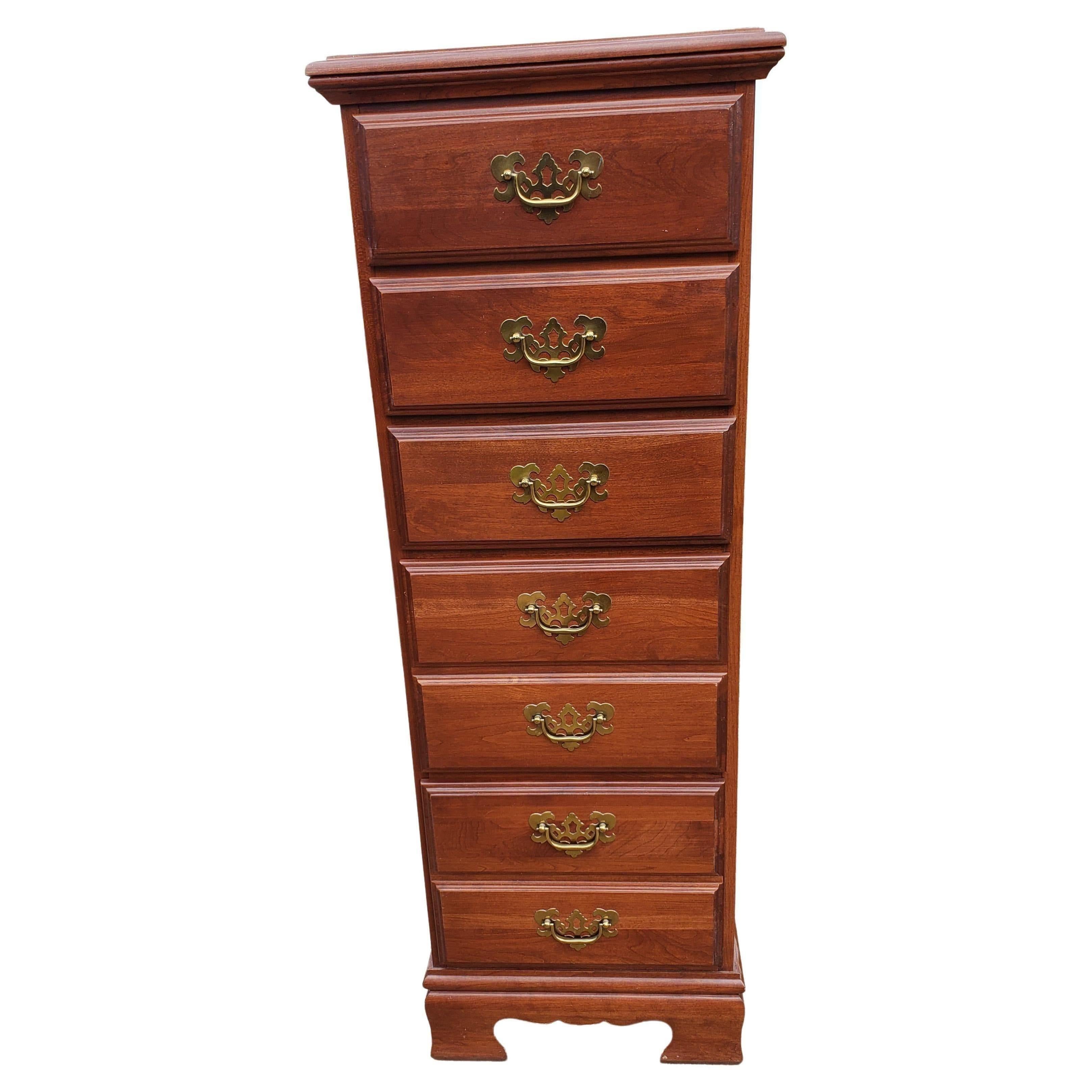 Solid Cherry Lingerie Chest of Drawers, Circa 1980s For Sale 3