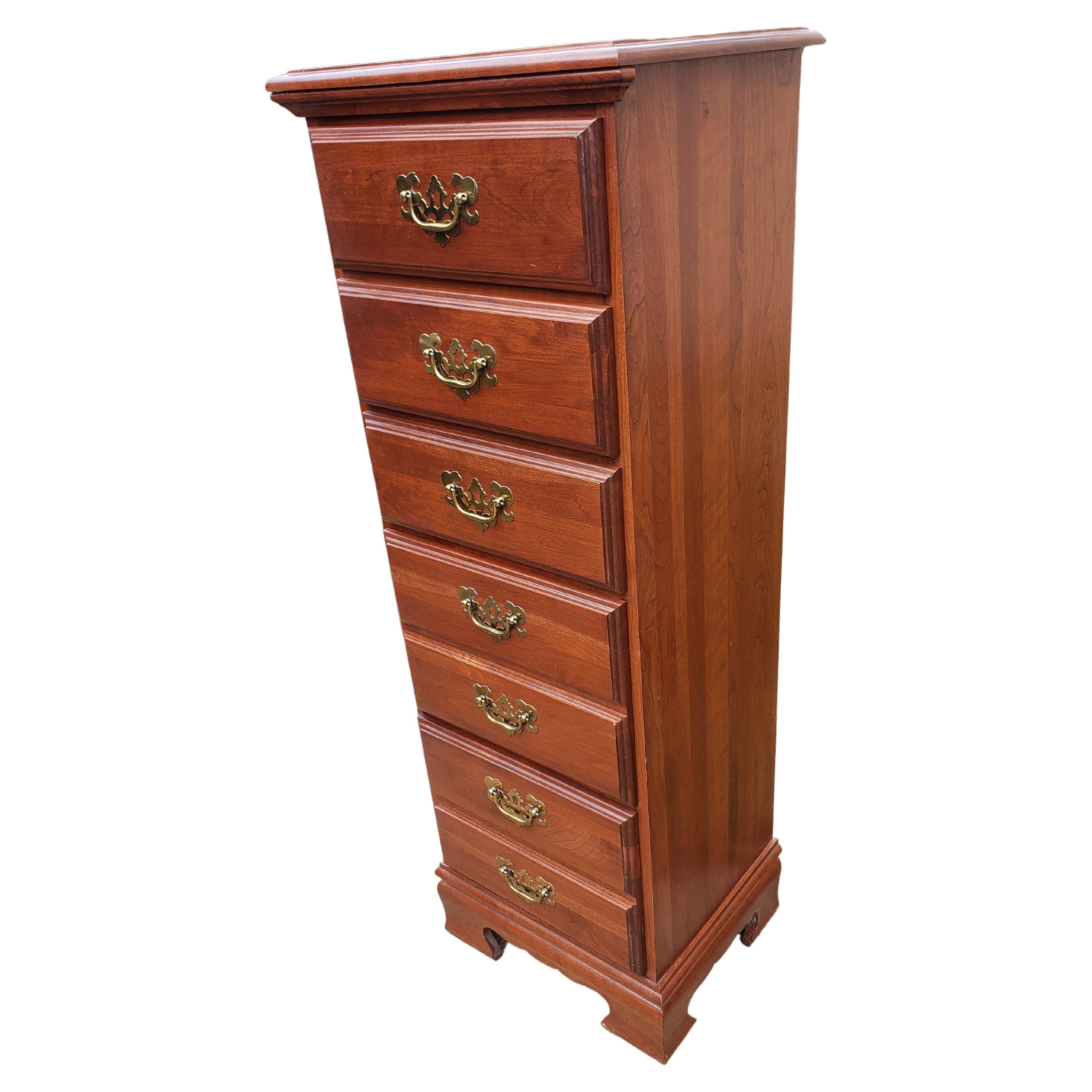 Hig quality American made, tall narrow lingerie jewelry chest of drawers.
