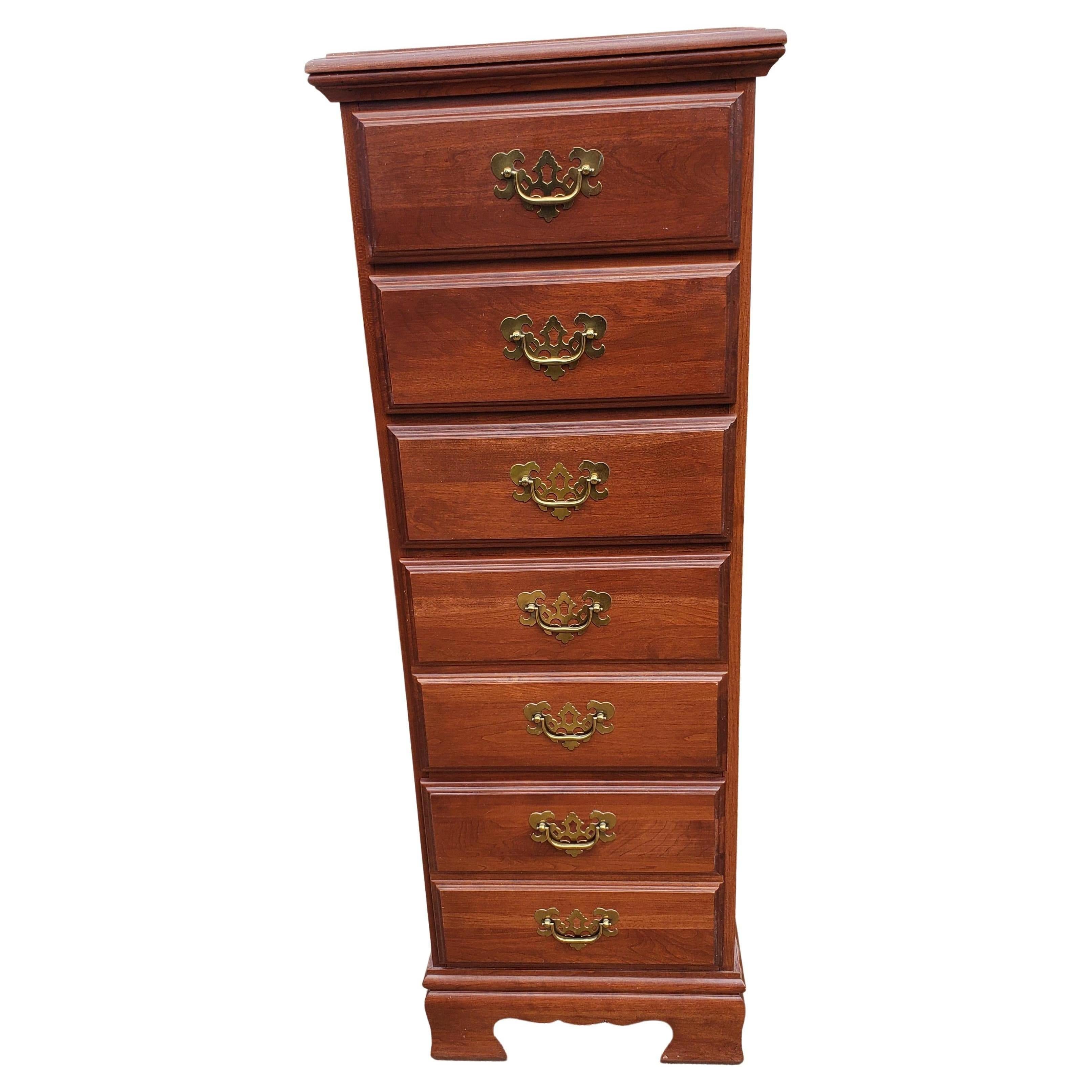 Solid Cherry Lingerie Chest of Drawers, Circa 1980s For Sale 2