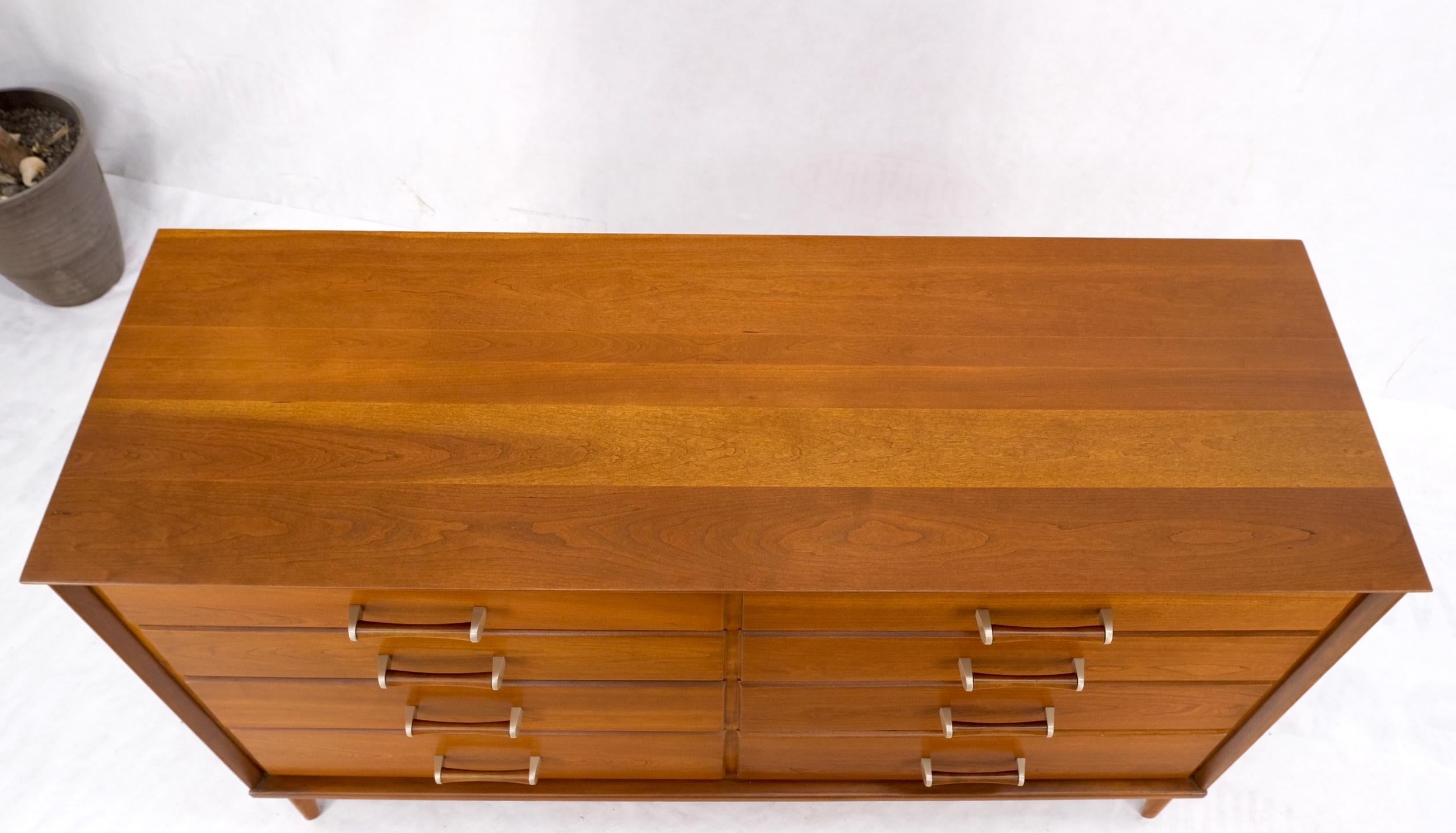 Solid Cherry Mid-Century Modern 8 Drawers Long Credenza Dresser Renzo Ruttily For Sale 8