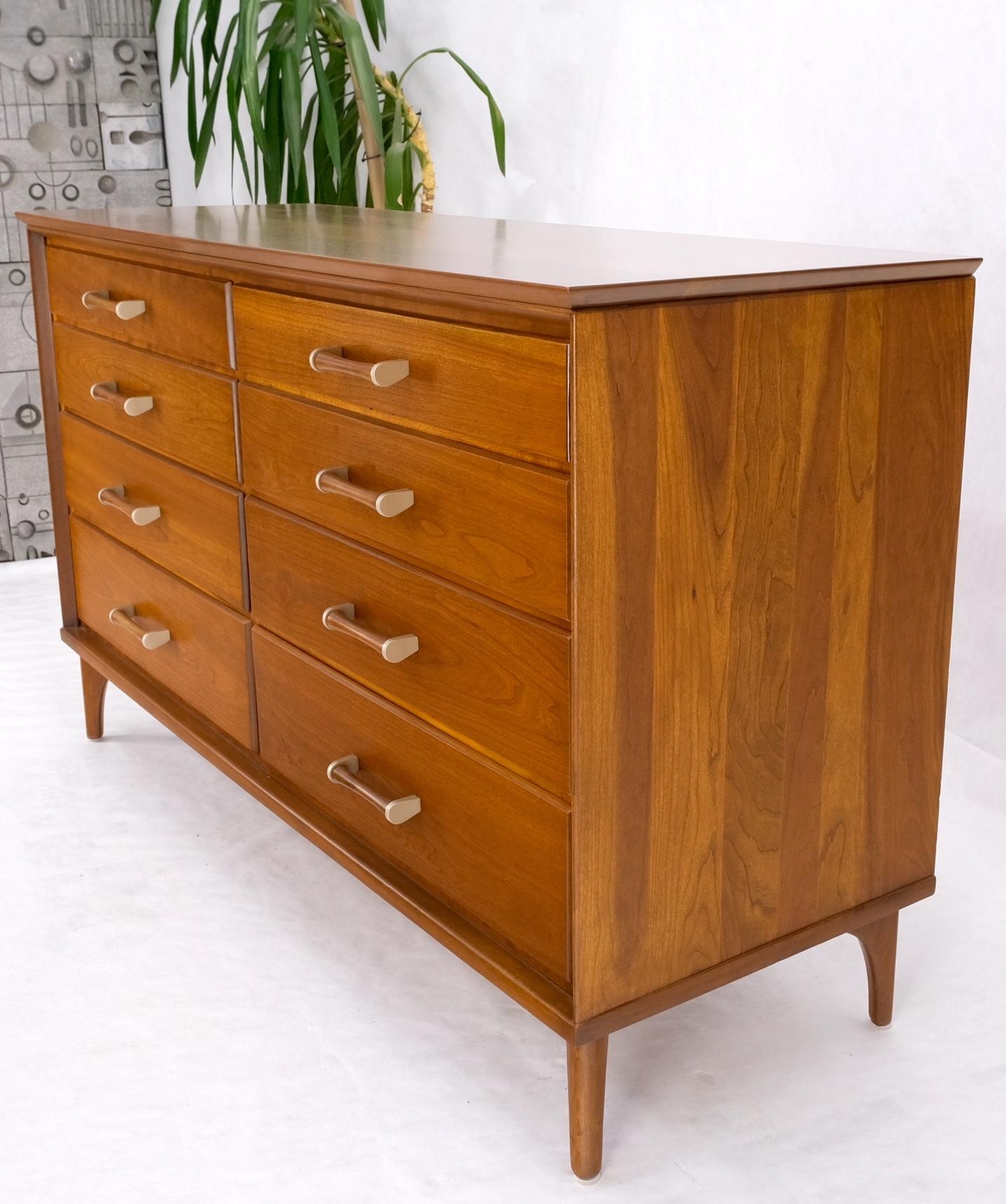 Solid Cherry Mid-Century Modern 8 Drawers Long Credenza Dresser Renzo Ruttily For Sale 9