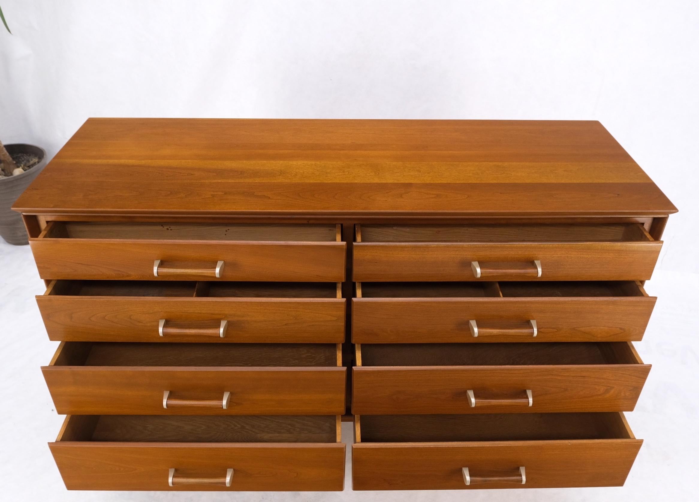 Solid Cherry Mid-Century Modern 8 Drawers Long Credenza Dresser Renzo Ruttily For Sale 11