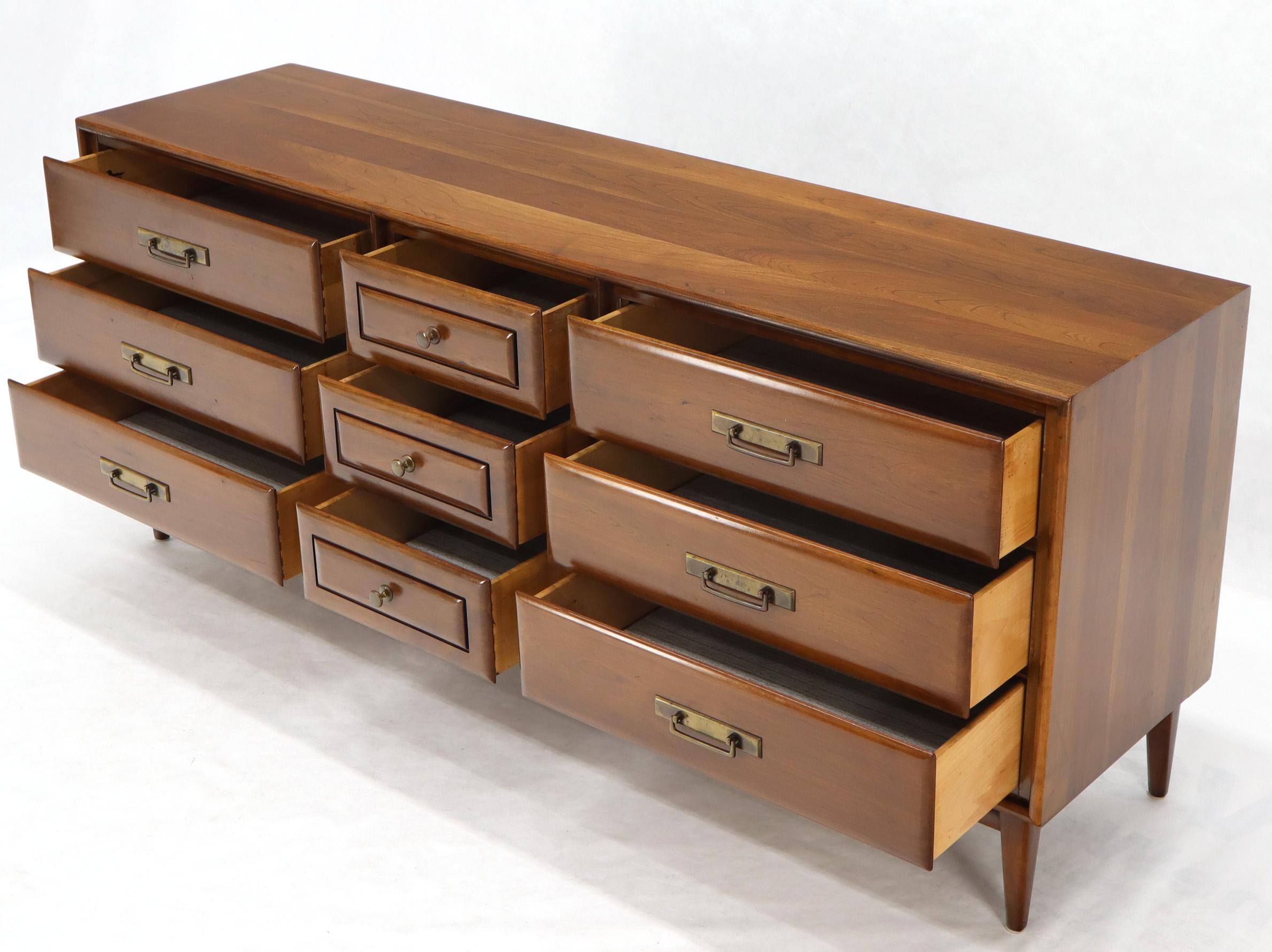 Solid Cherry Mid-Century Modern Triple Dresser by Haywood Wakefiled 4