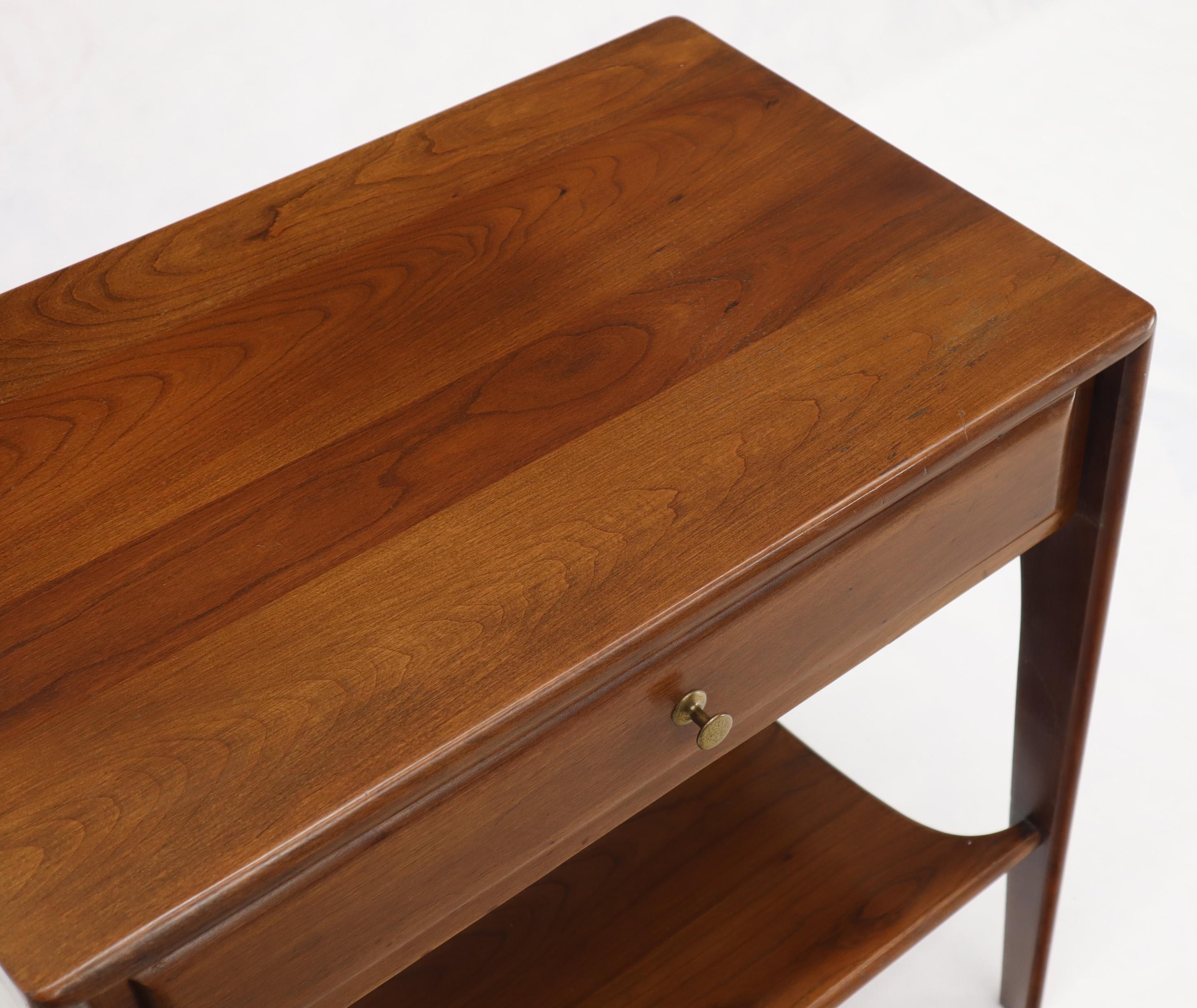 20th Century Solid Cherry One Drawer End Table Nightstand Mid-Century Modern