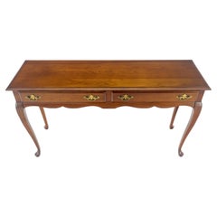 Solid Cherry Queen An Style Two Drawers Low Profile Console Table MINT