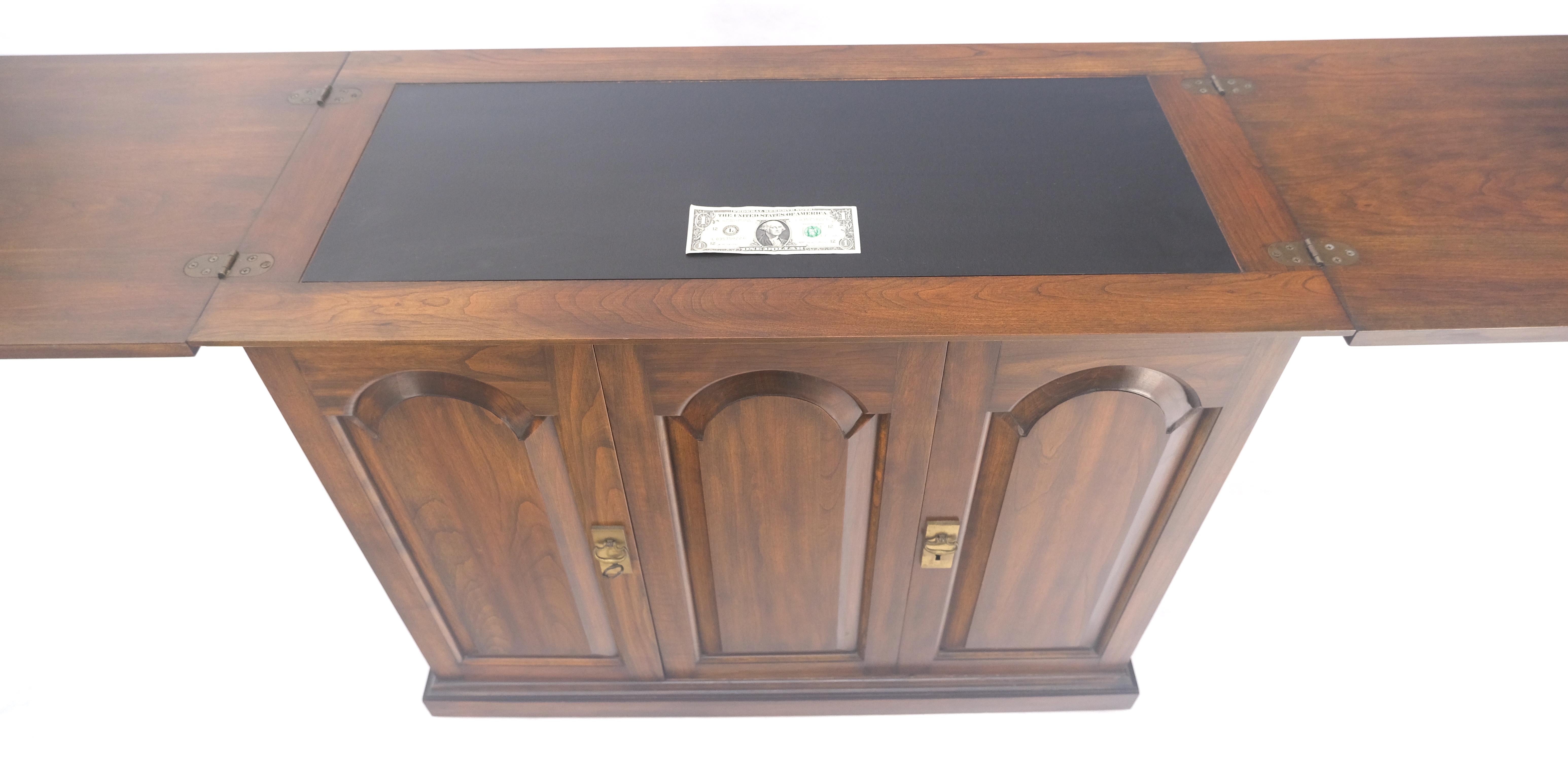 Solid Cherry Raised Panel Doors Liquor Bar Serving Flip Top Cabinet MINT For Sale 6