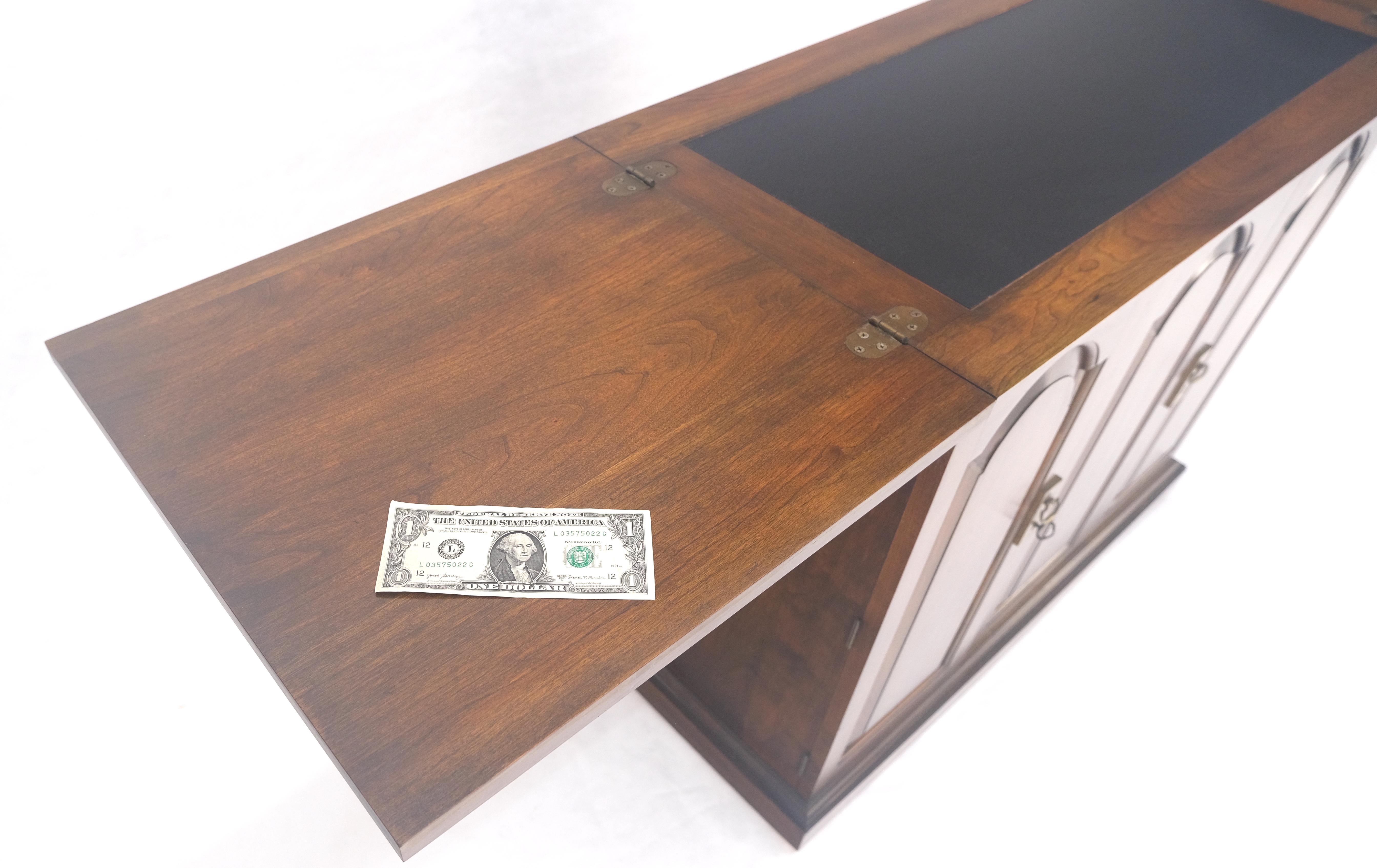 Solid Cherry Raised Panel Doors Liquor Bar Serving Flip Top Cabinet MINT For Sale 7