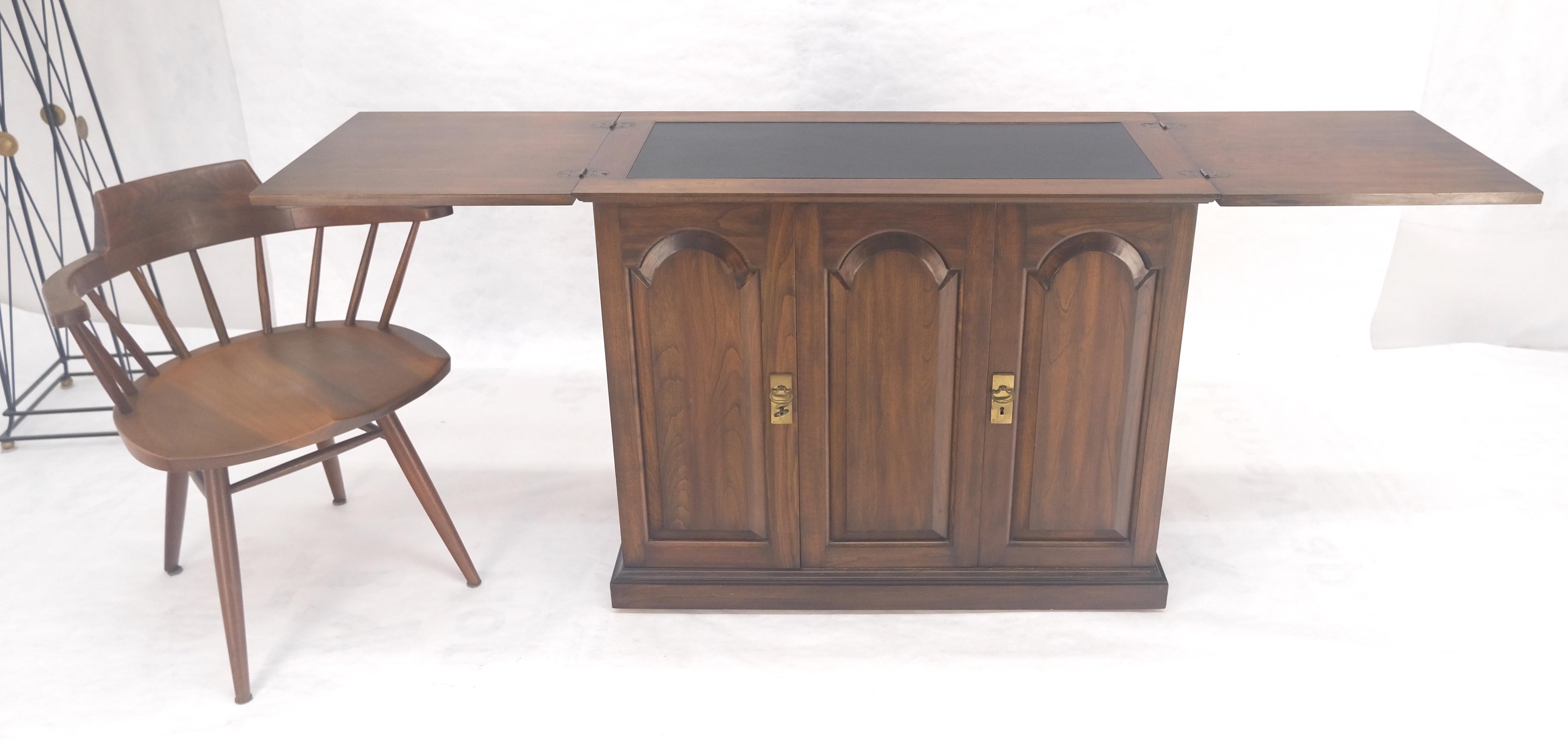 Solid Cherry Raised Panel Doors Liquor Bar Serving Flip Top Cabinet MINT For Sale 8