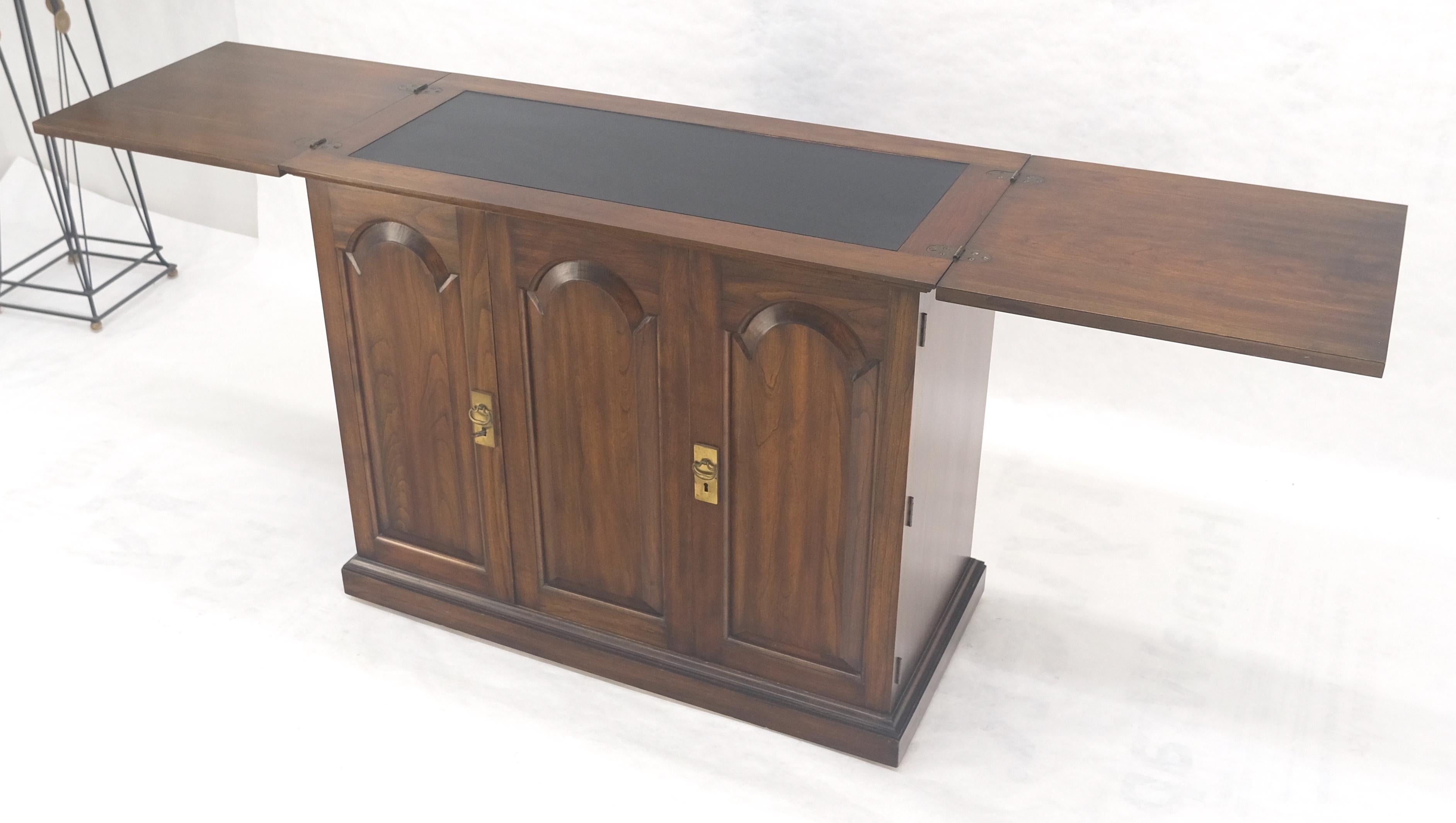 Solid Cherry Raised Panel Doors Liquor Bar Serving Flip Top Cabinet MINT For Sale 9