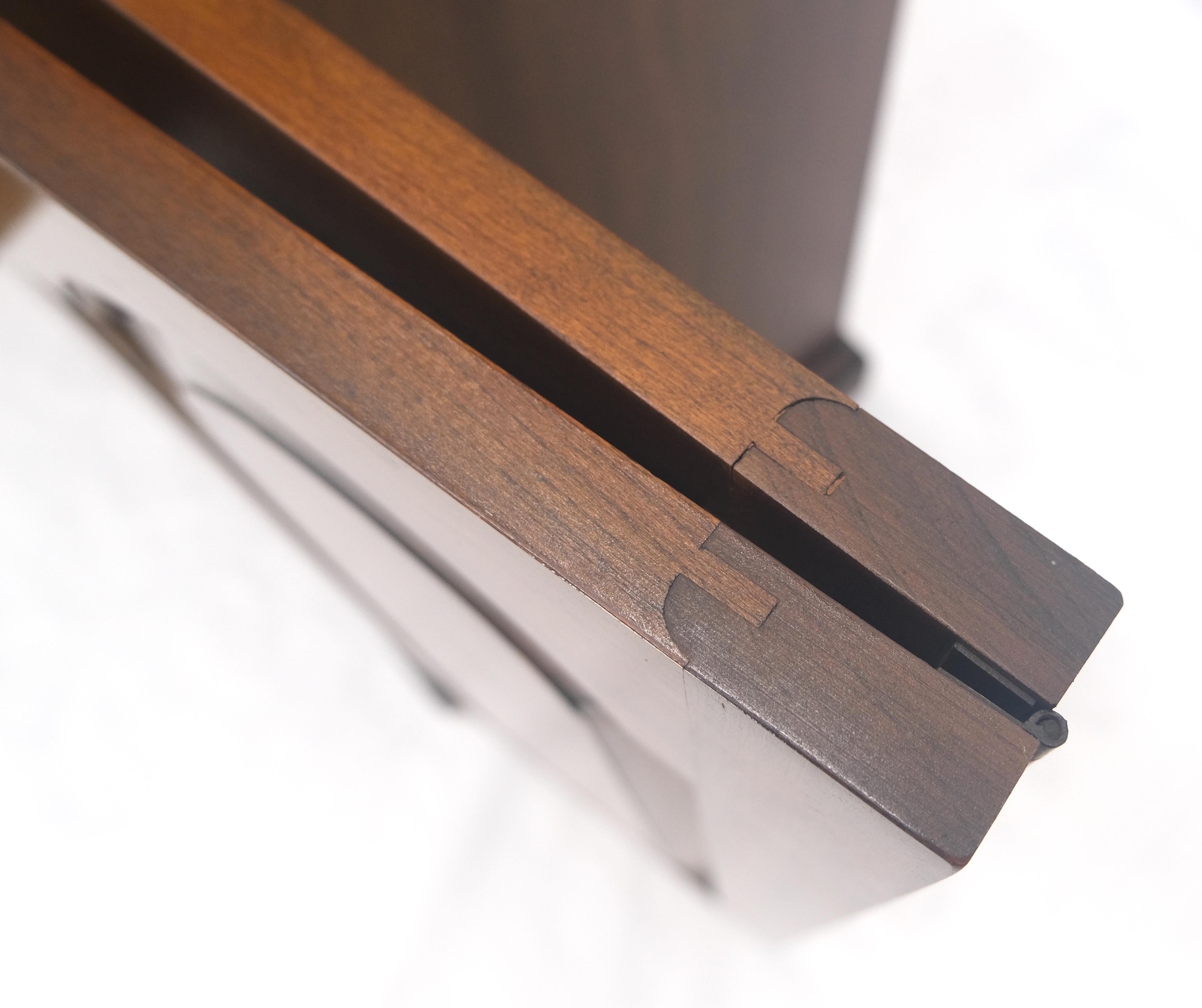 Brass Solid Cherry Raised Panel Doors Liquor Bar Serving Flip Top Cabinet MINT For Sale