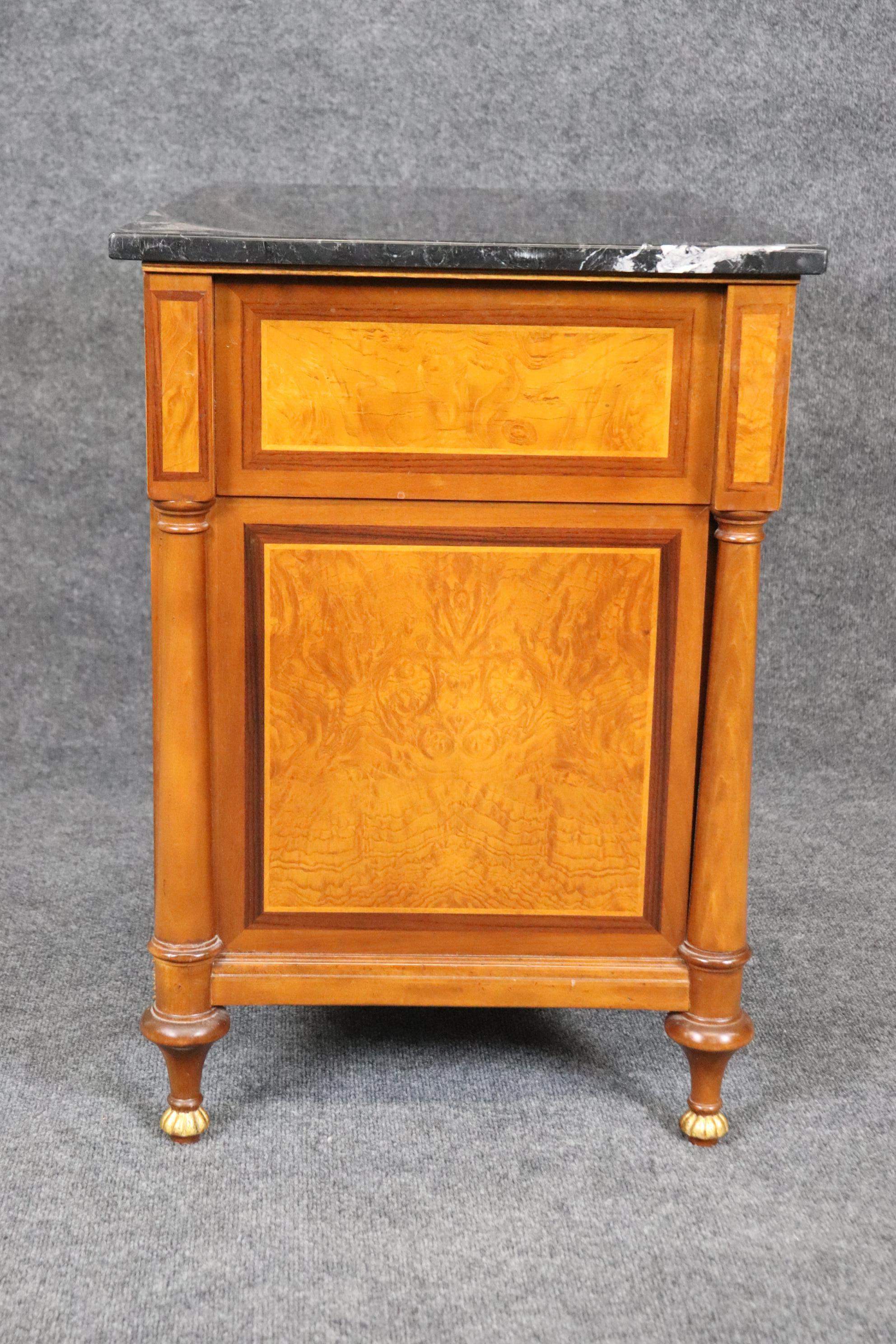 Late 20th Century Solid Cherry Signed Francesco Molon French Directoire Style Marble Nightstand For Sale