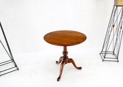 Solid Cherry Tilt Top Tripod Base Lamp Table Mint!