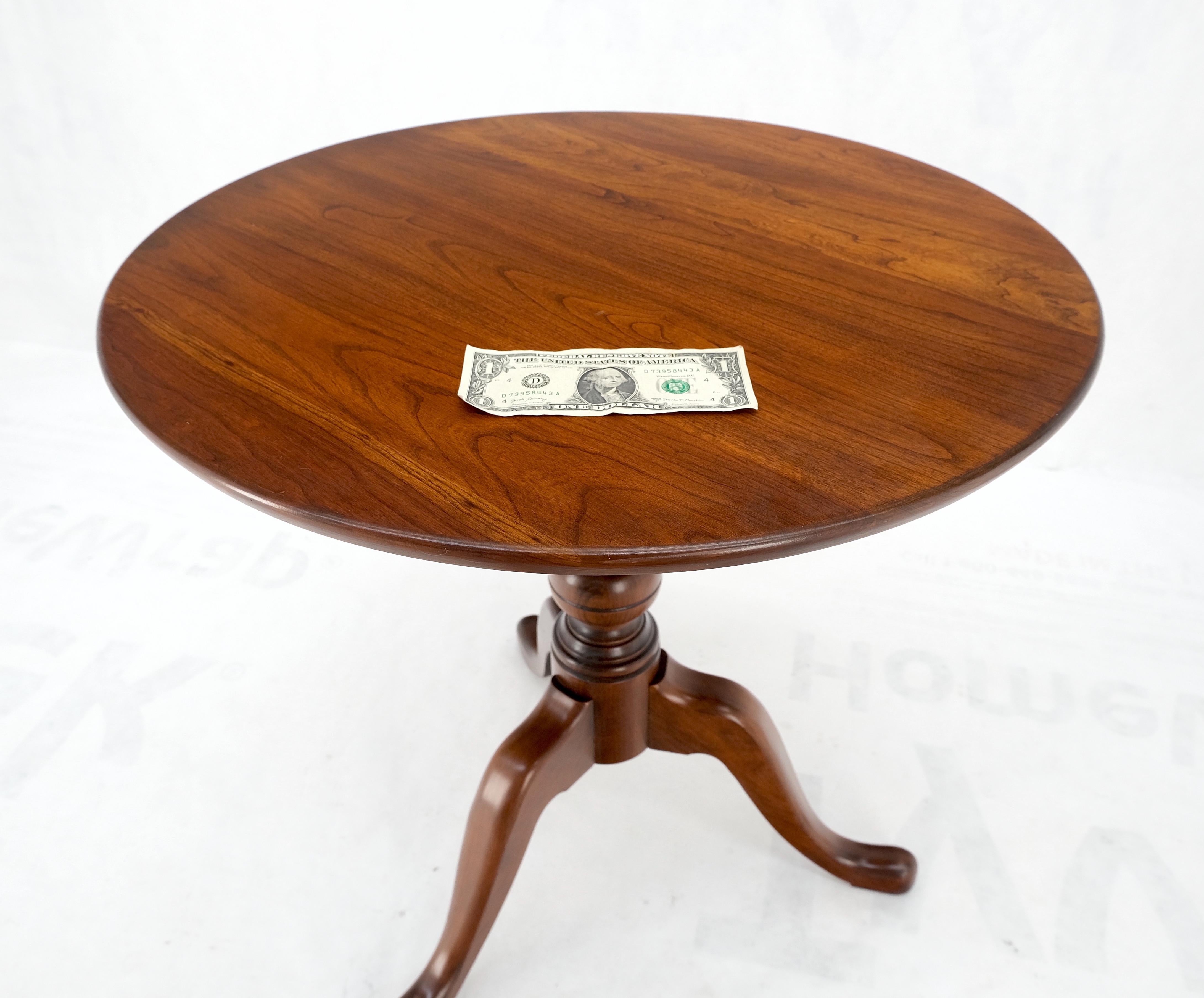 American Solid Cherry Tilt Top Tripod Base Lamp Table Mint! For Sale