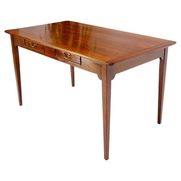 Solid Cherry Two Drawers Writing Table Desk For Sale at 1stDibs