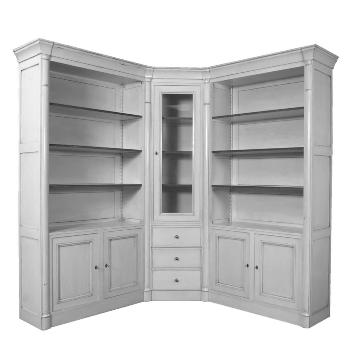 corner bookcase solid wood