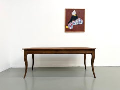 Solid Cherry Wood Farmhouse Table — Sabre Legs, Circa 1880