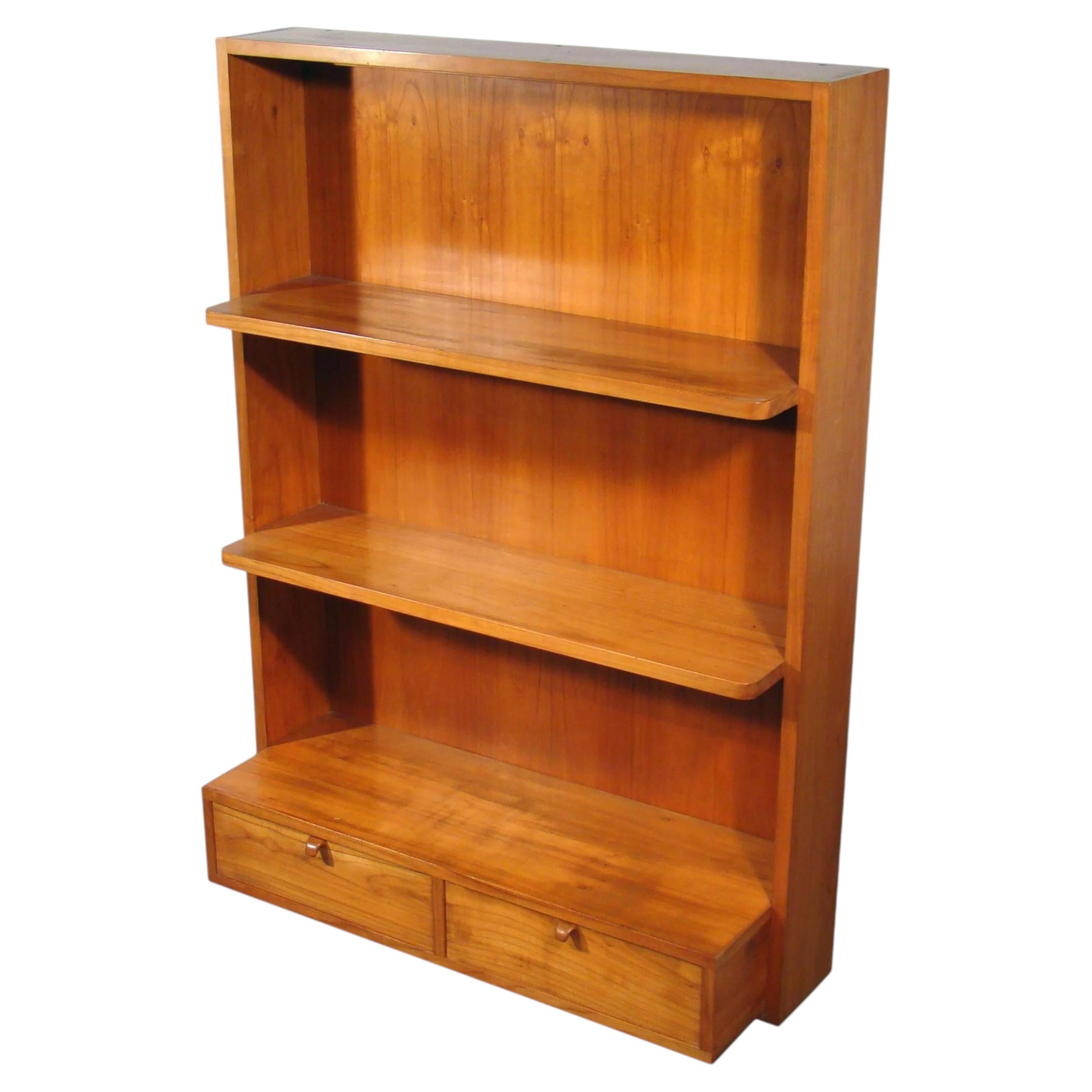 Solid Cherrywood Bookcase, Italy, circa 1950-1960 For Sale