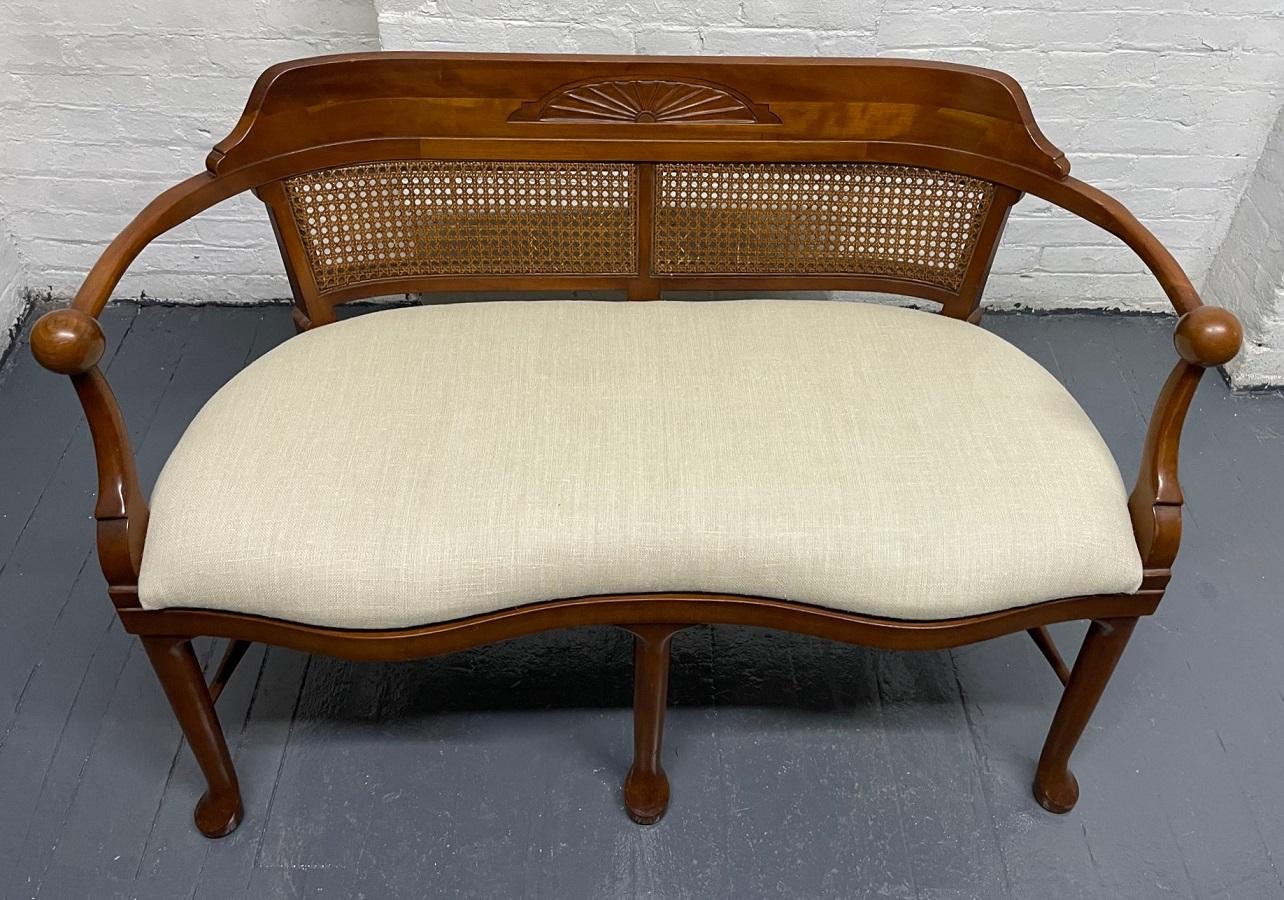 Late 20th Century Two Solid Cherrywood Country Style Benches For Sale