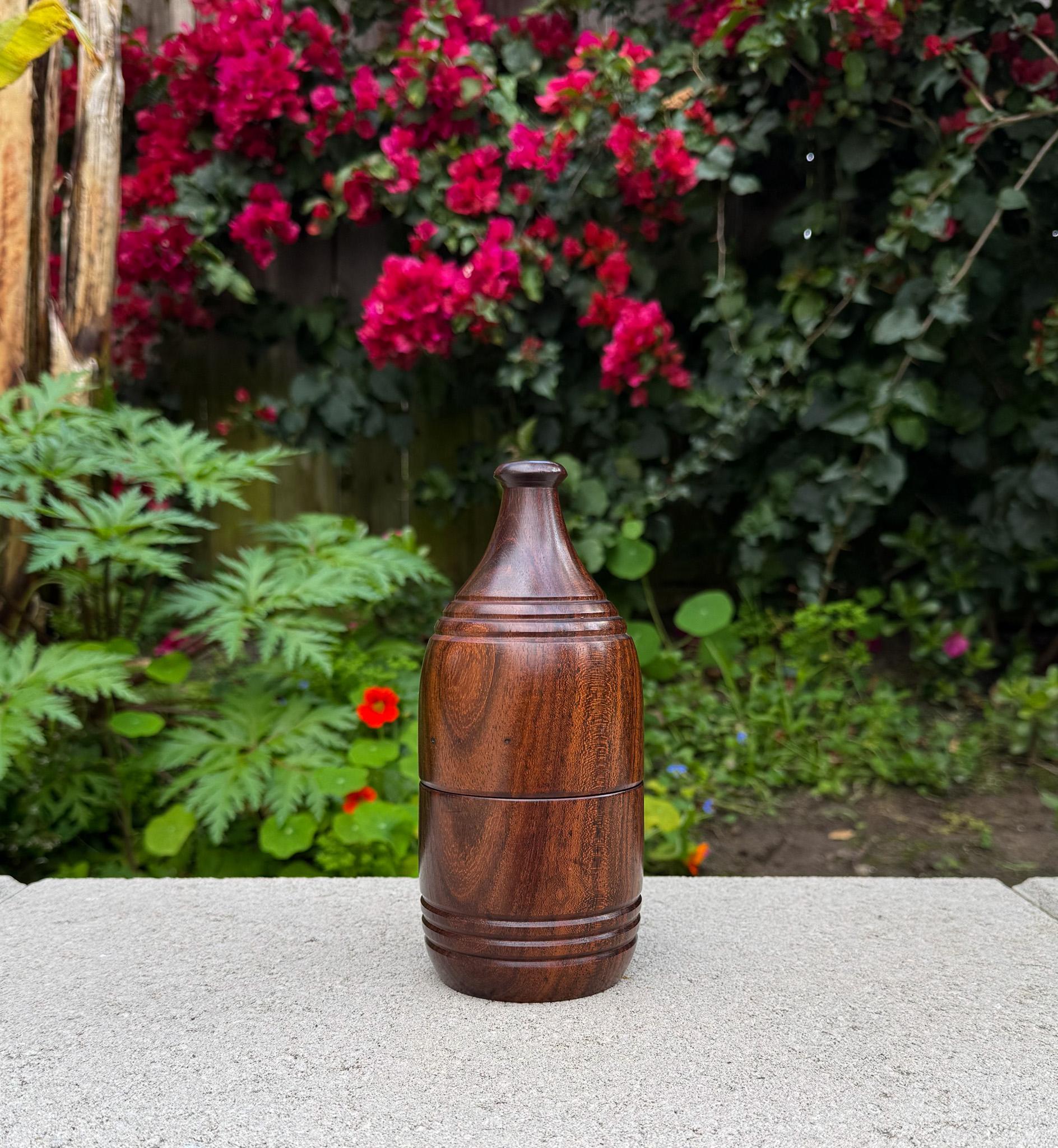 Unknown Solid Cocobolo Lidded Box, 20th Century For Sale