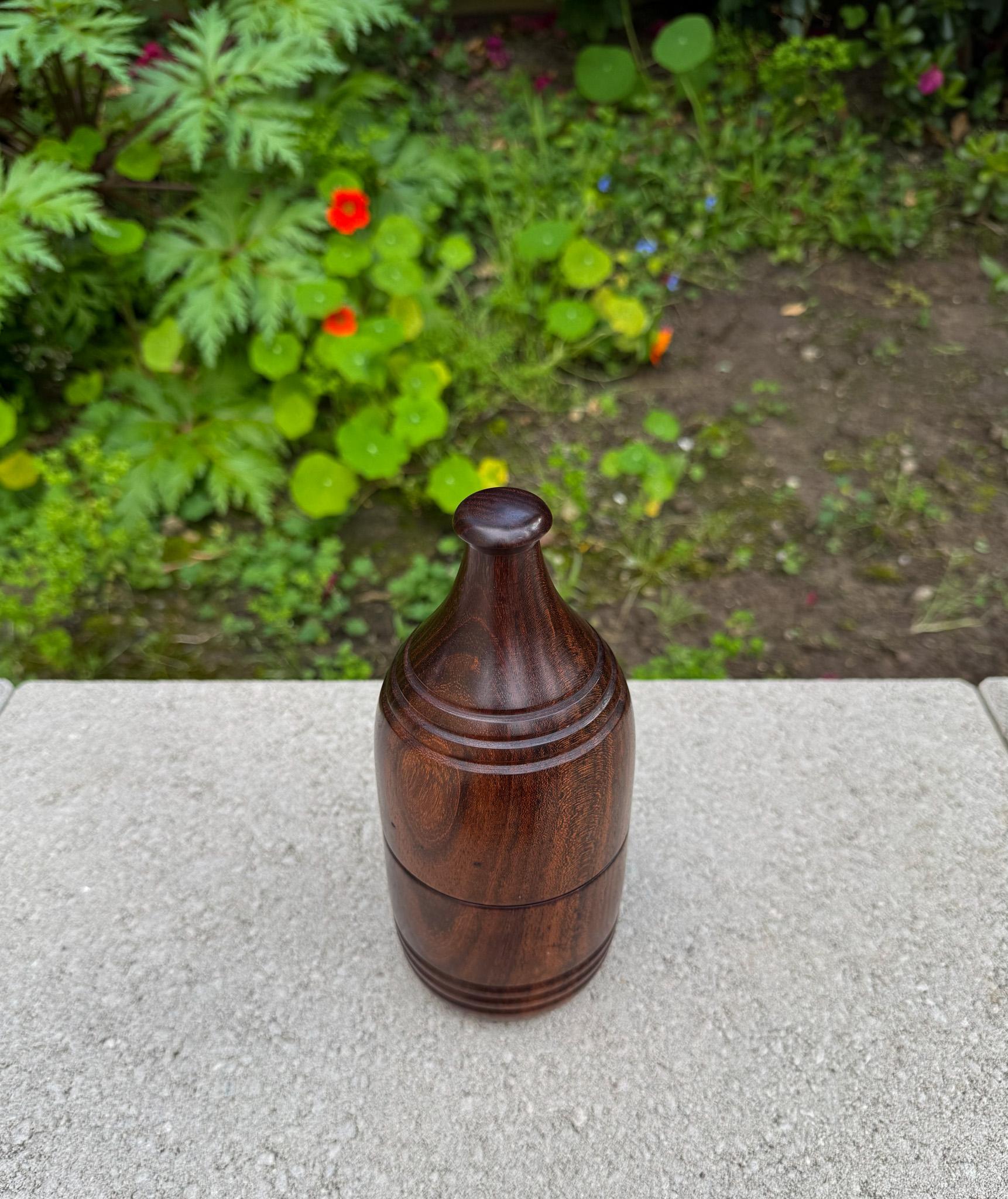 Wood Solid Cocobolo Lidded Box, 20th Century For Sale