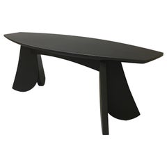 Contemporary Solid Hardwood Table or Bench with Opaque Blackened Finish