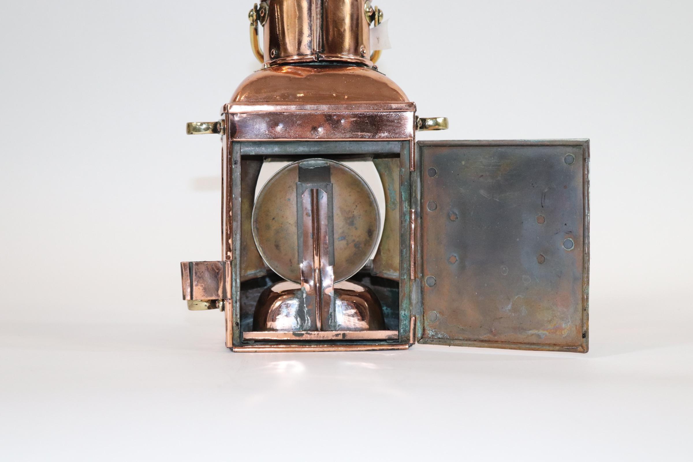 Mid-20th Century Solid Copper English Ships Lantern For Sale
