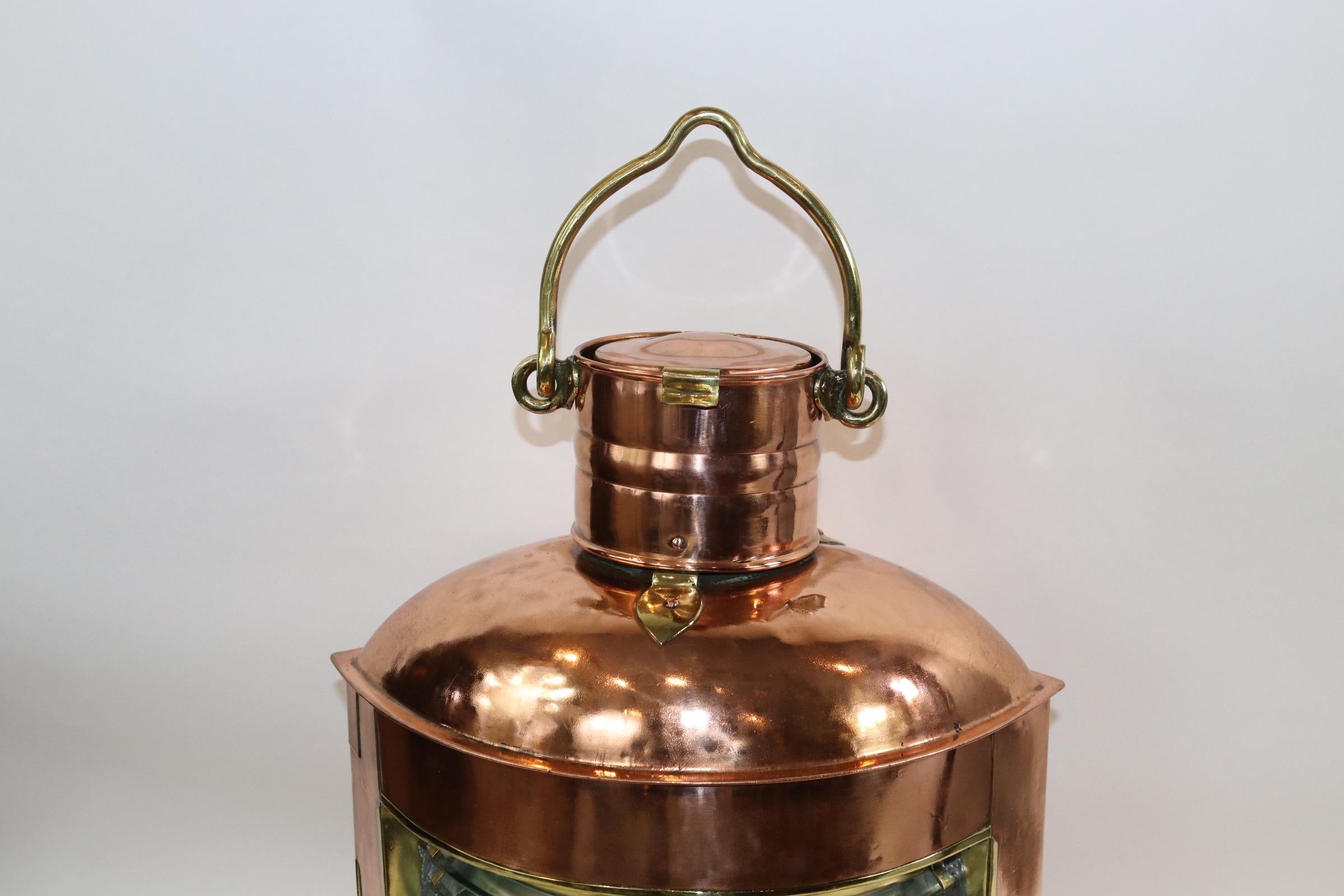 Early 20th Century Solid Copper French Ships Lantern For Sale