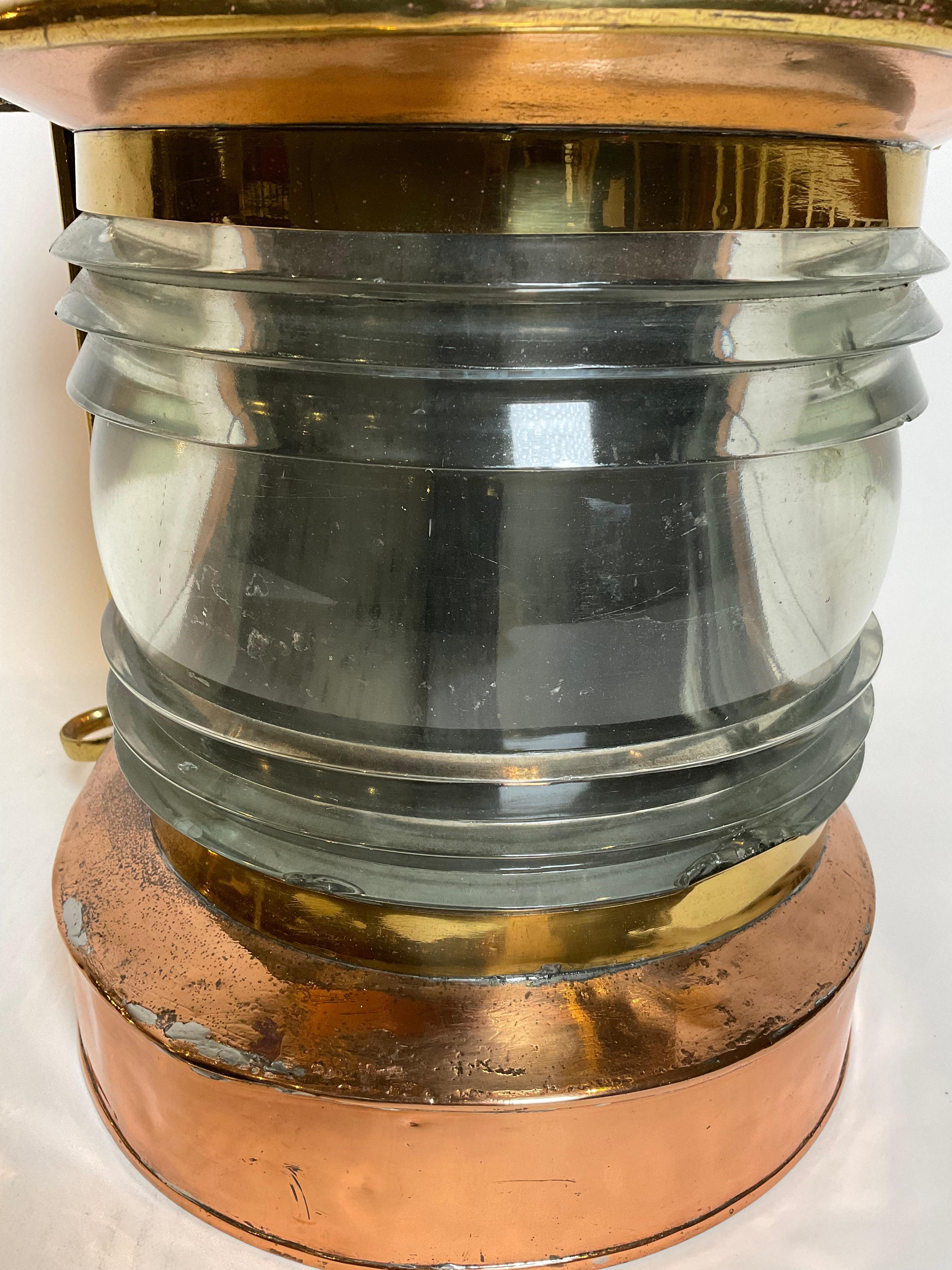 Early 20th Century Solid Copper French Ships Lantern For Sale