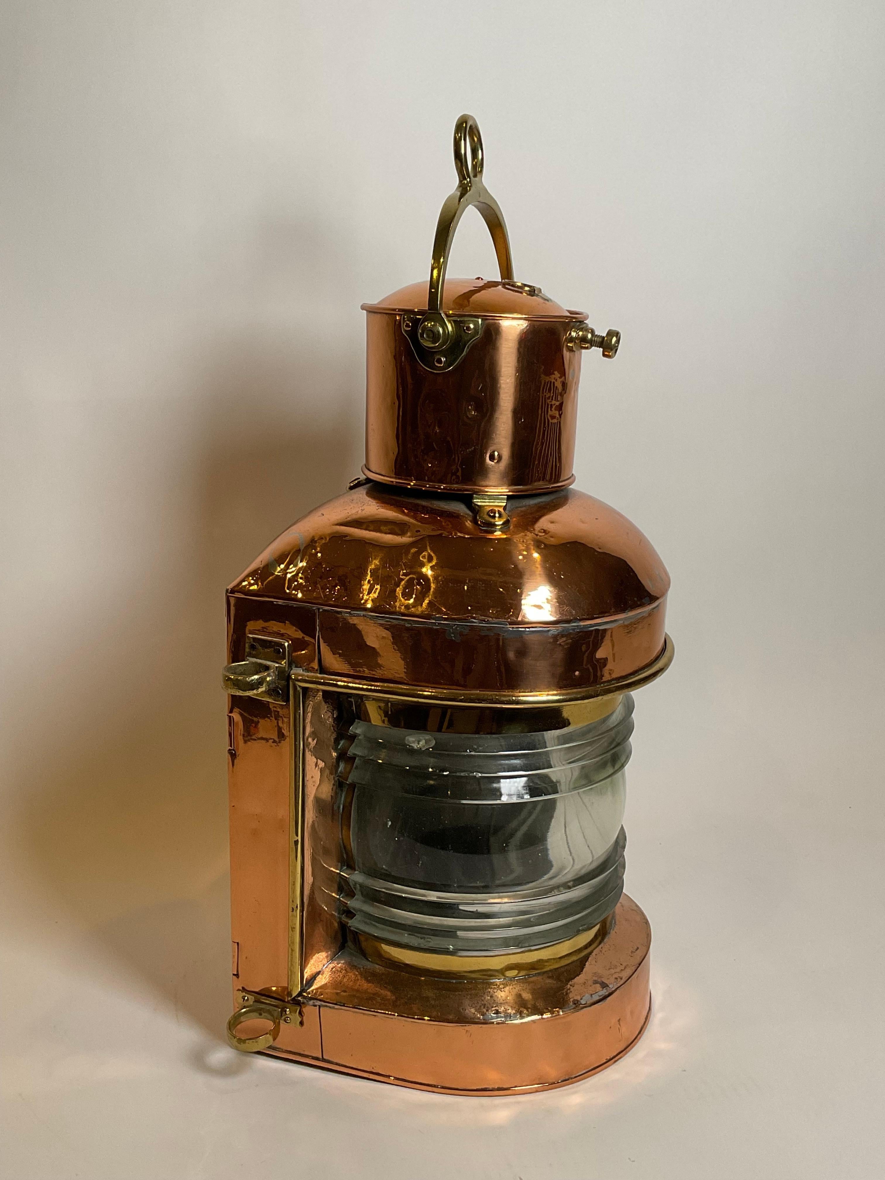Solid Copper French Ships Lantern For Sale 4