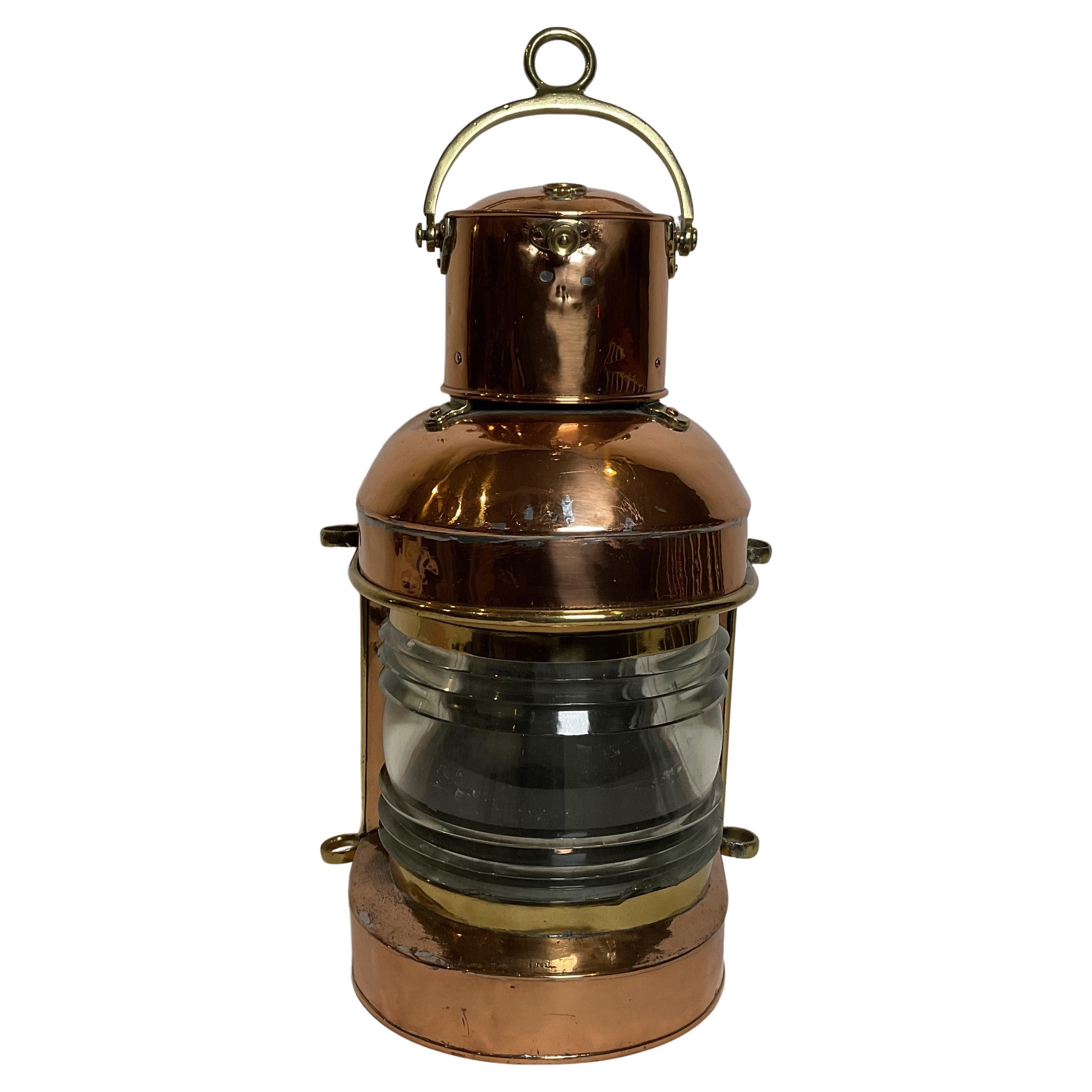 Solid Copper French Ships Lantern For Sale