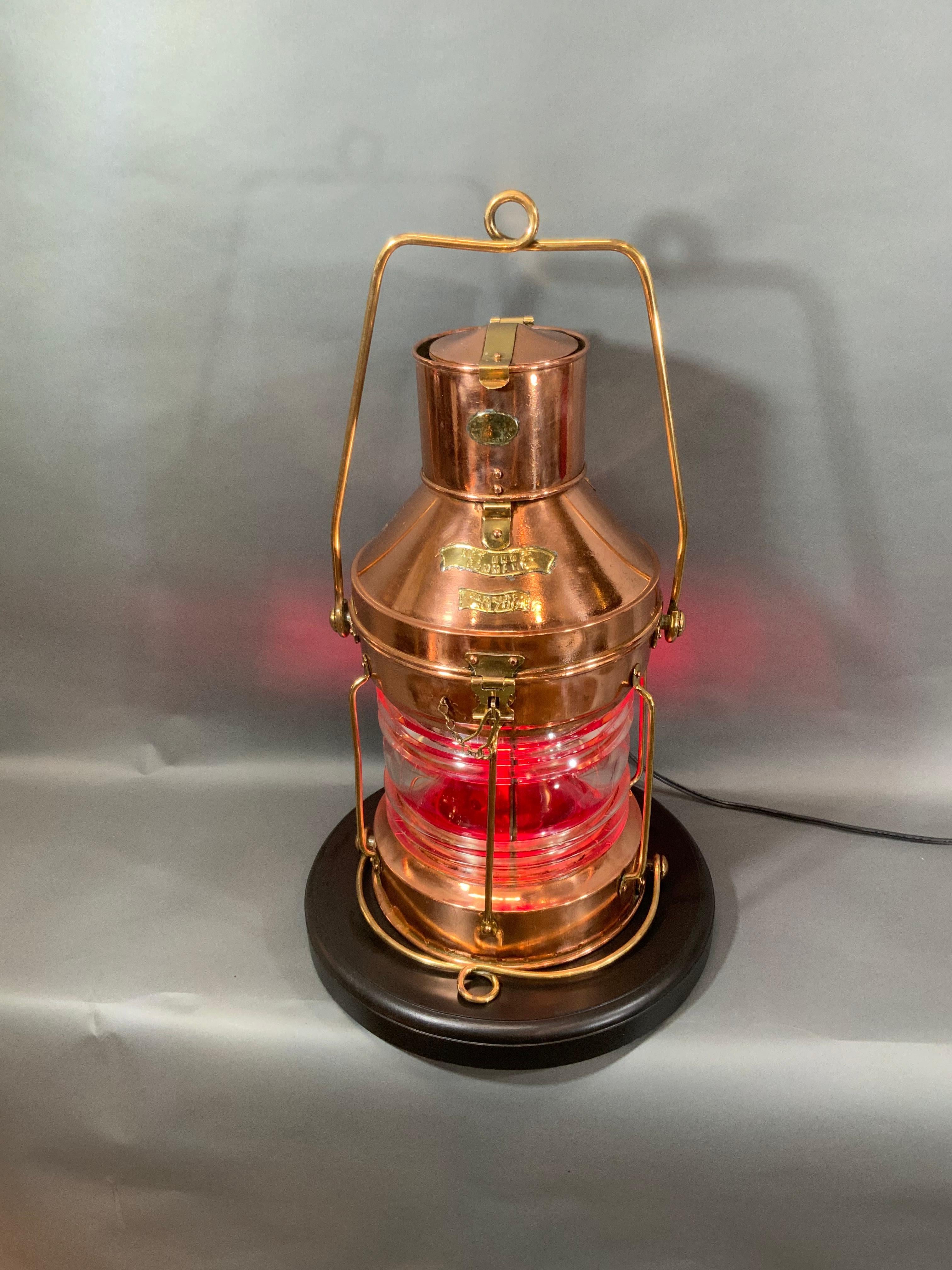 Solid Copper Ship’s Anchor Lantern by Meteorite of England For Sale 1