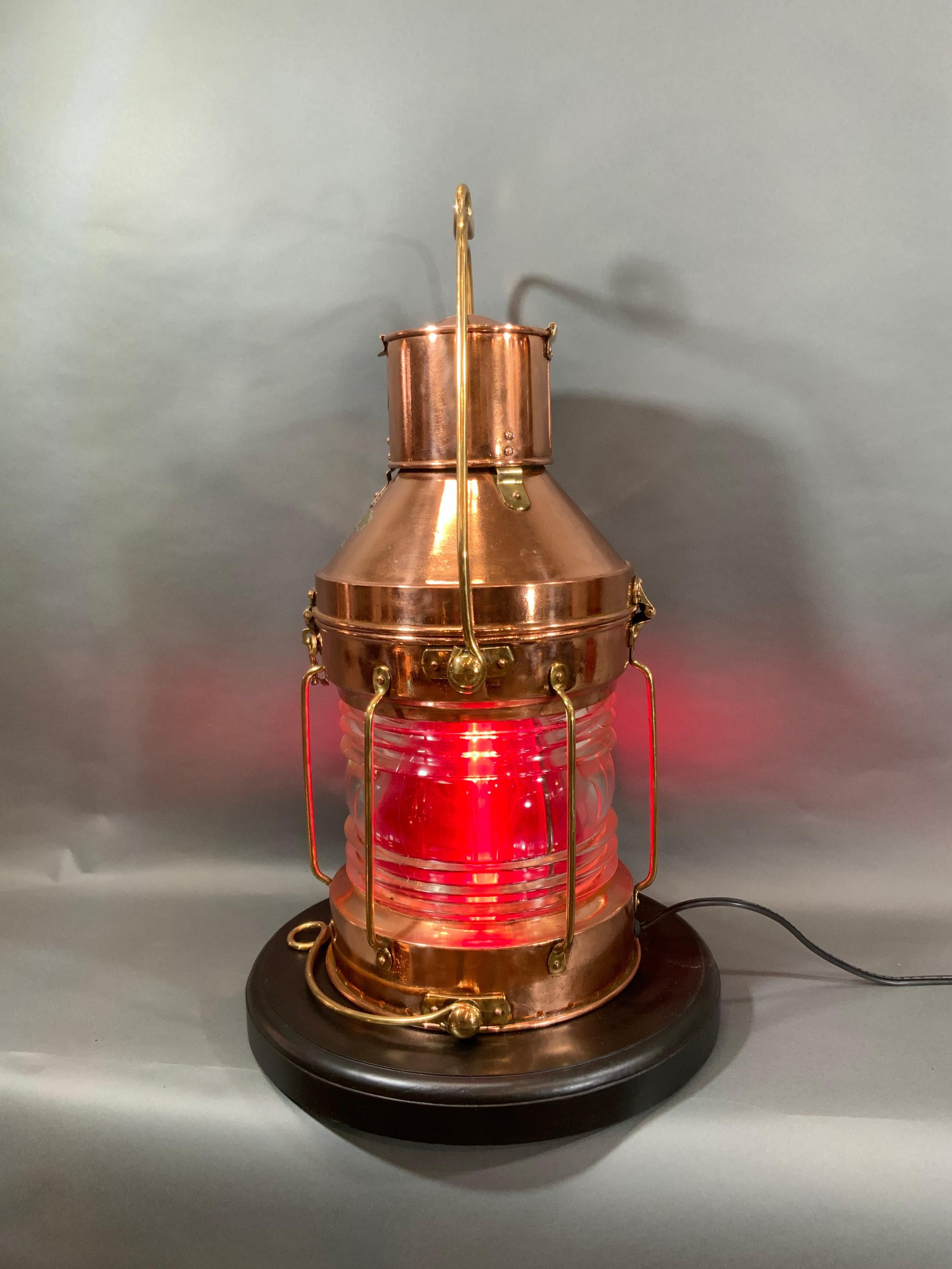Solid Copper Ship’s Anchor Lantern by Meteorite of England For Sale 2